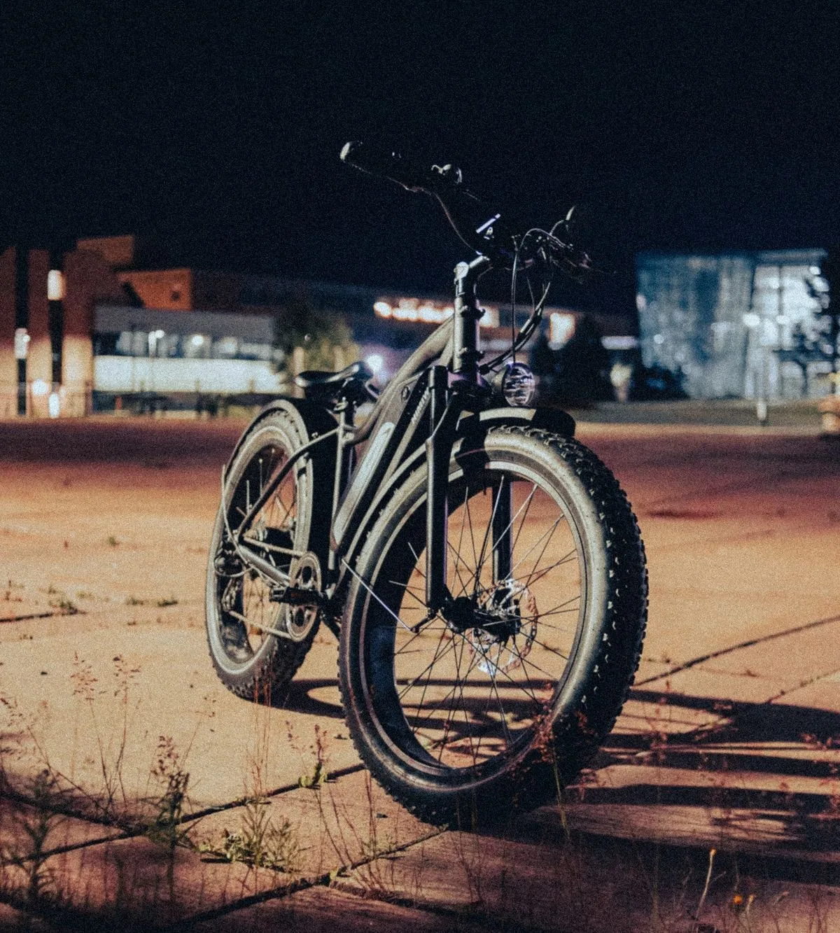 An e-bike at night