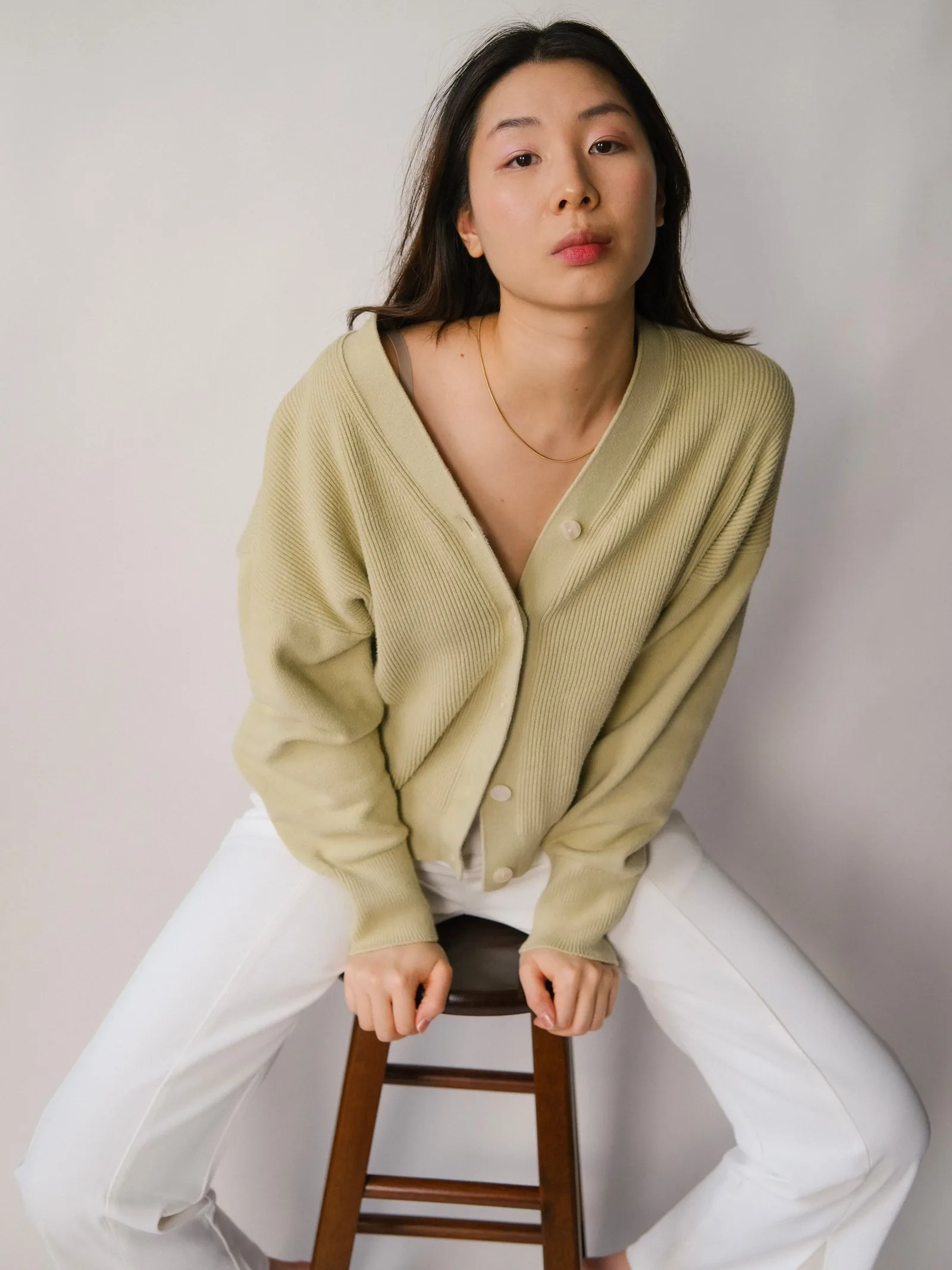 ribbed knit cardigan