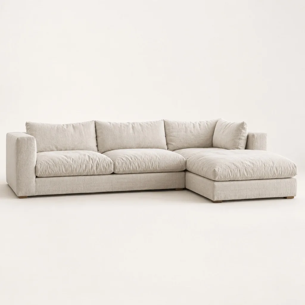 Rivage corner sofa in washed linen