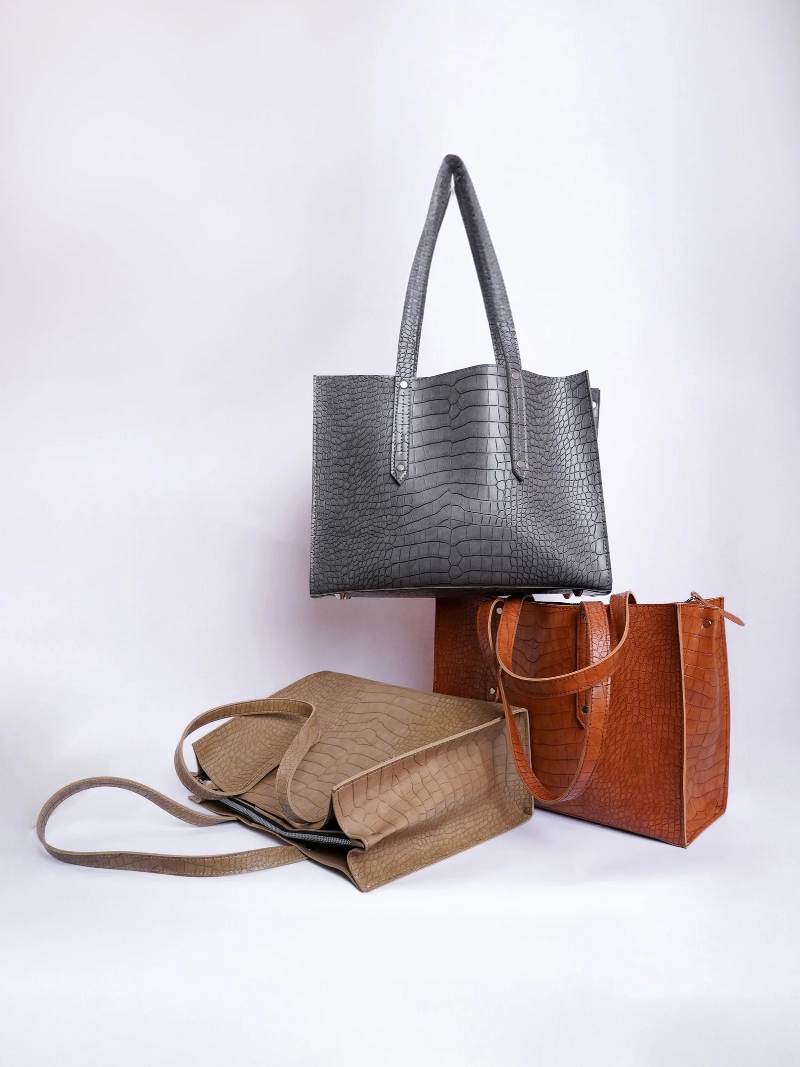croc embossed tote