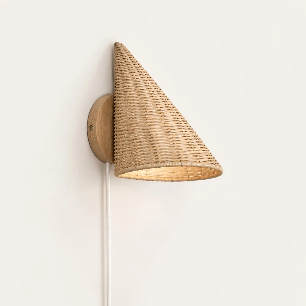 Tressage wall light in rattan