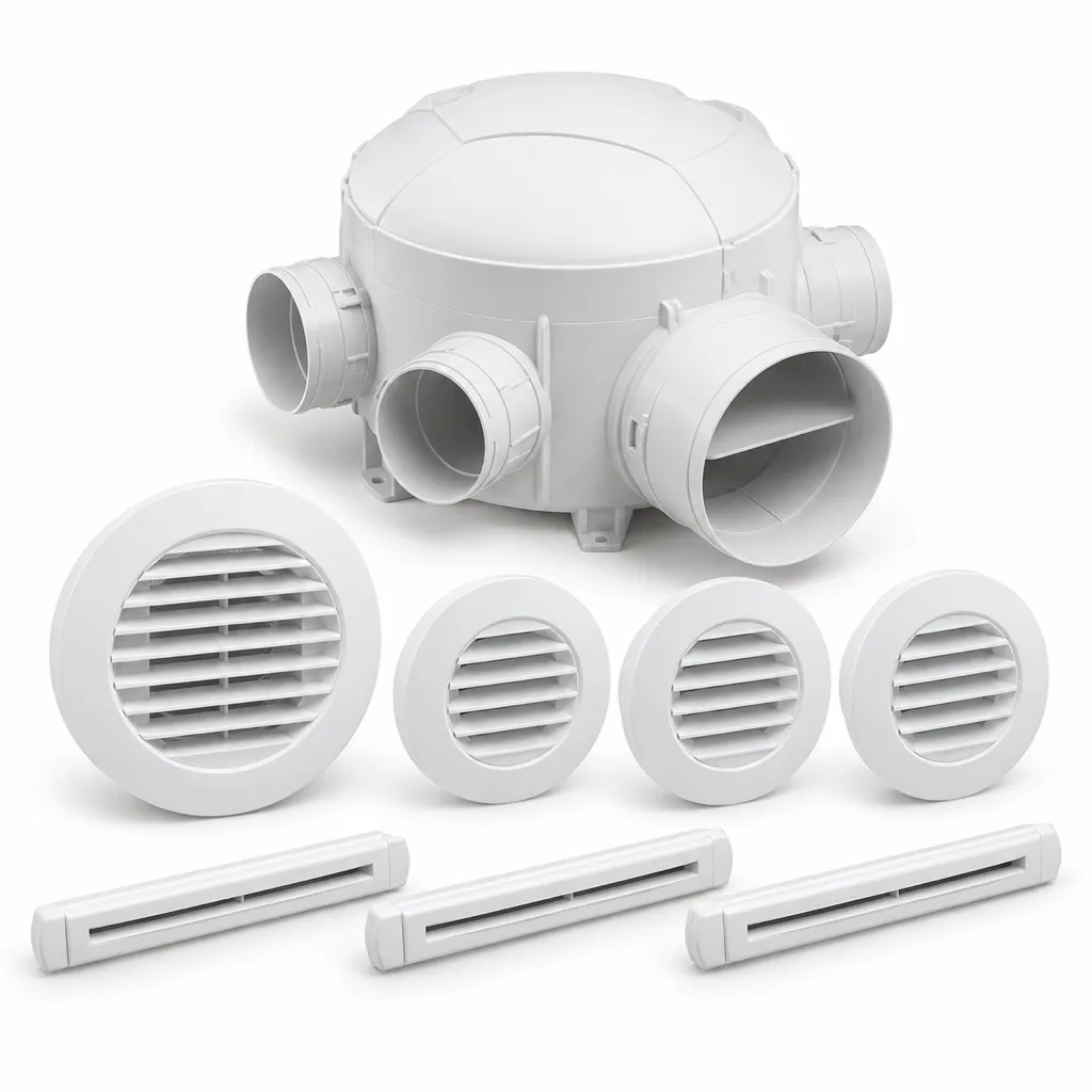 Extract ventilation kit, self-regulating