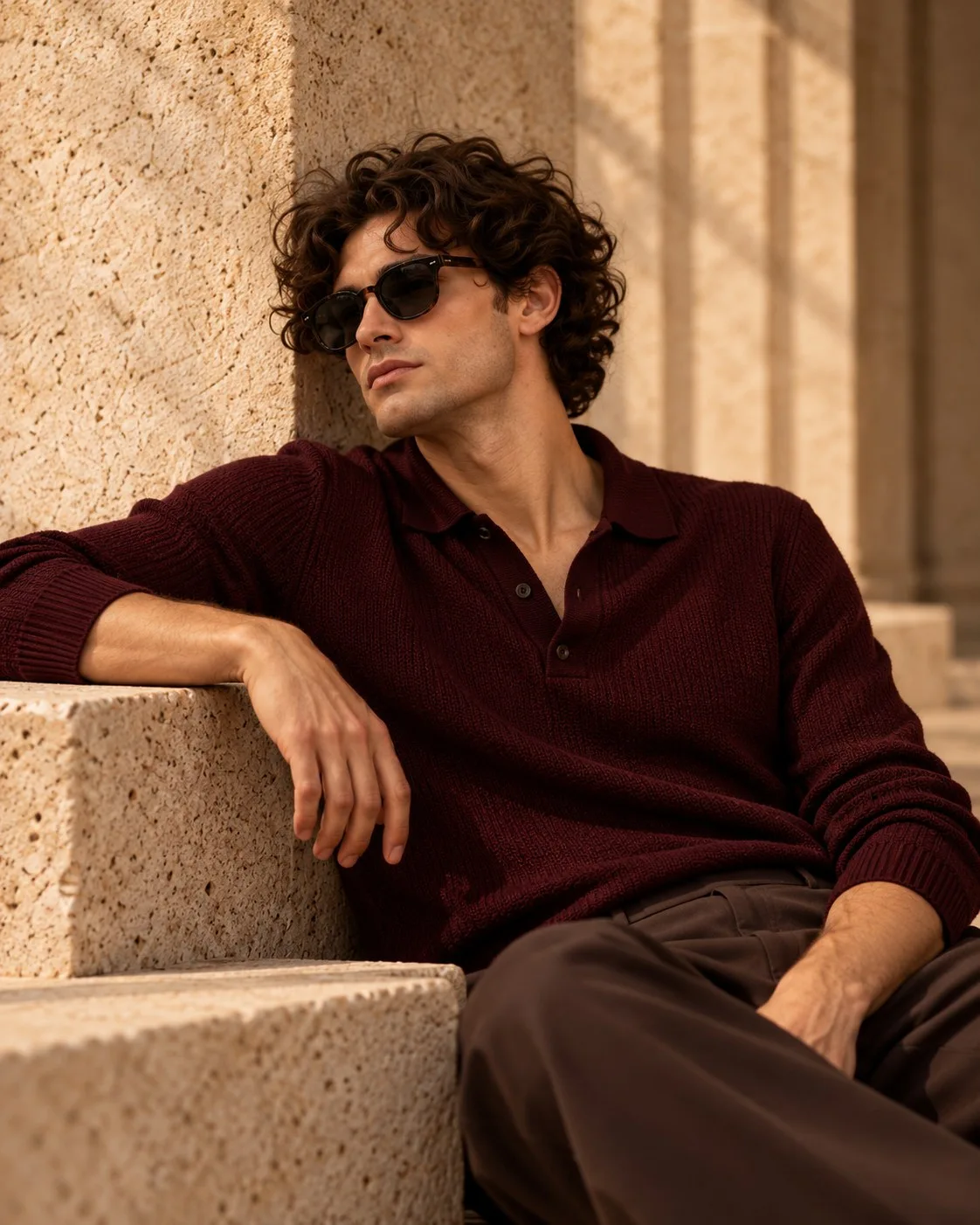 merino knit polo