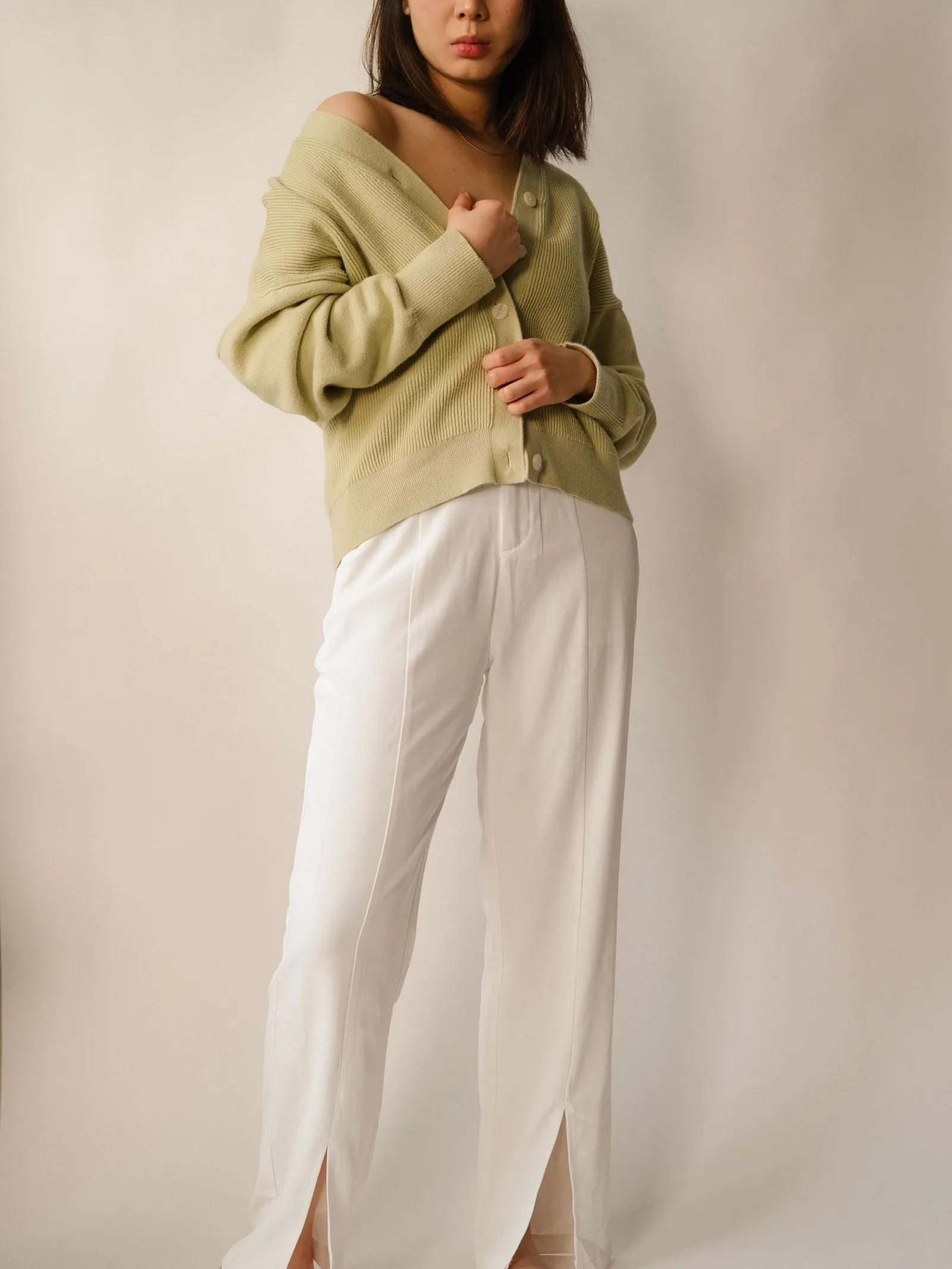 ribbed knit cardigan