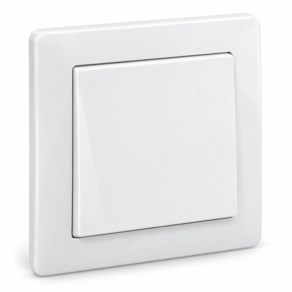 Two-way switch, white, complete with plate
