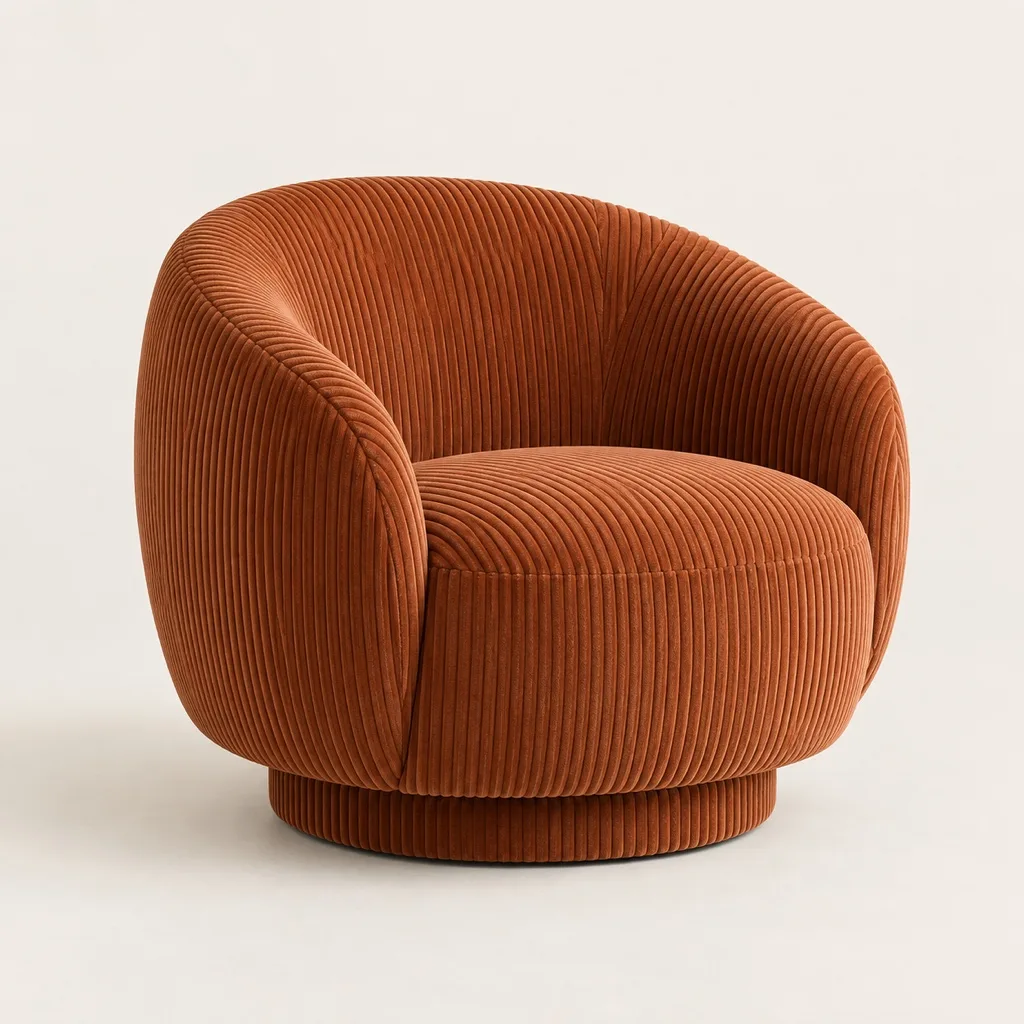 Tessa armchair in corduroy velvet