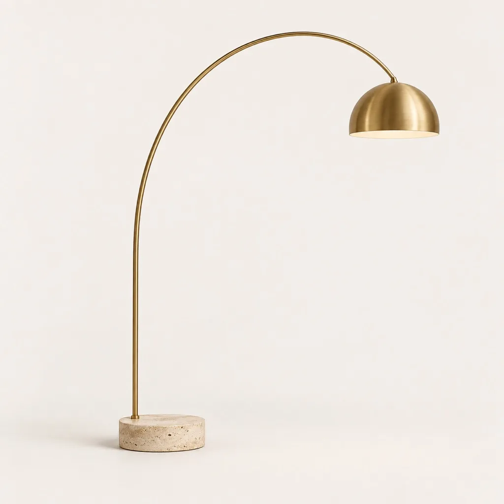 Calanque arc floor lamp in brass