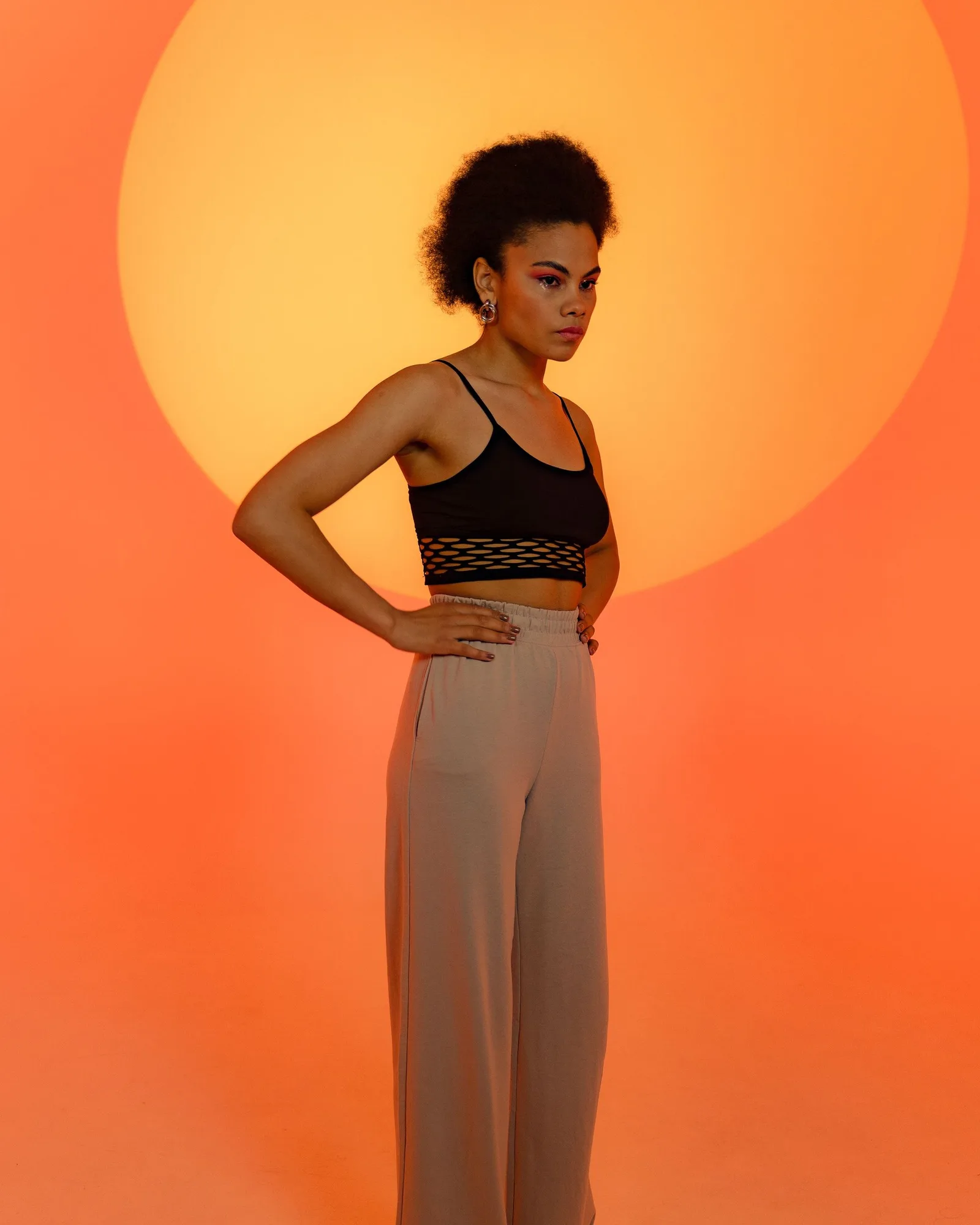 sand wide leg trousers
