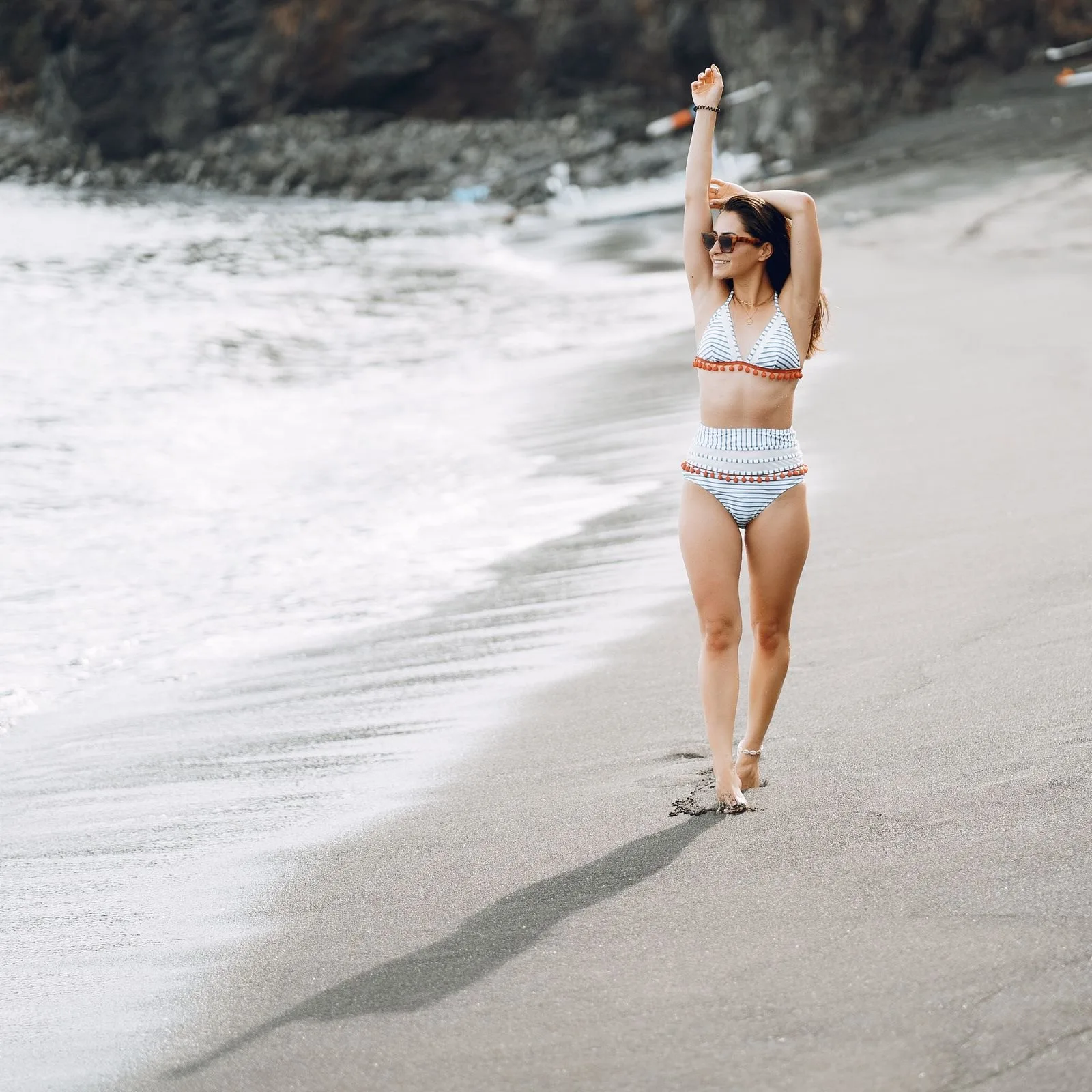 Walking along the shore