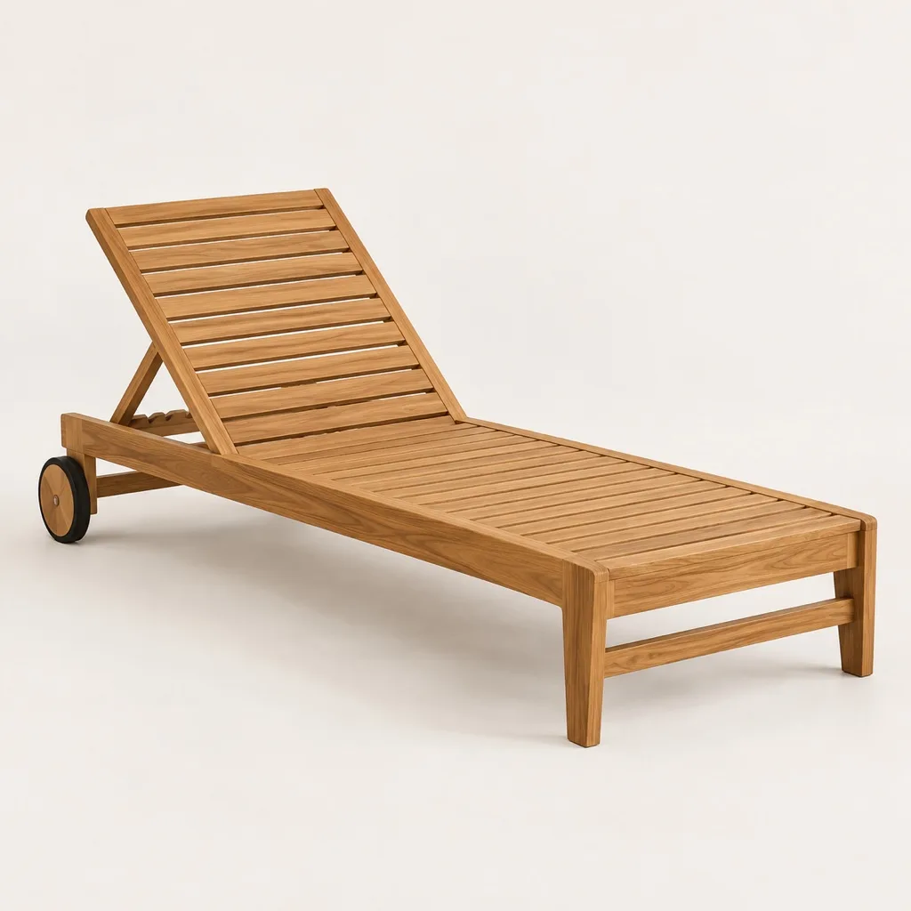Brise sun lounger in teak
