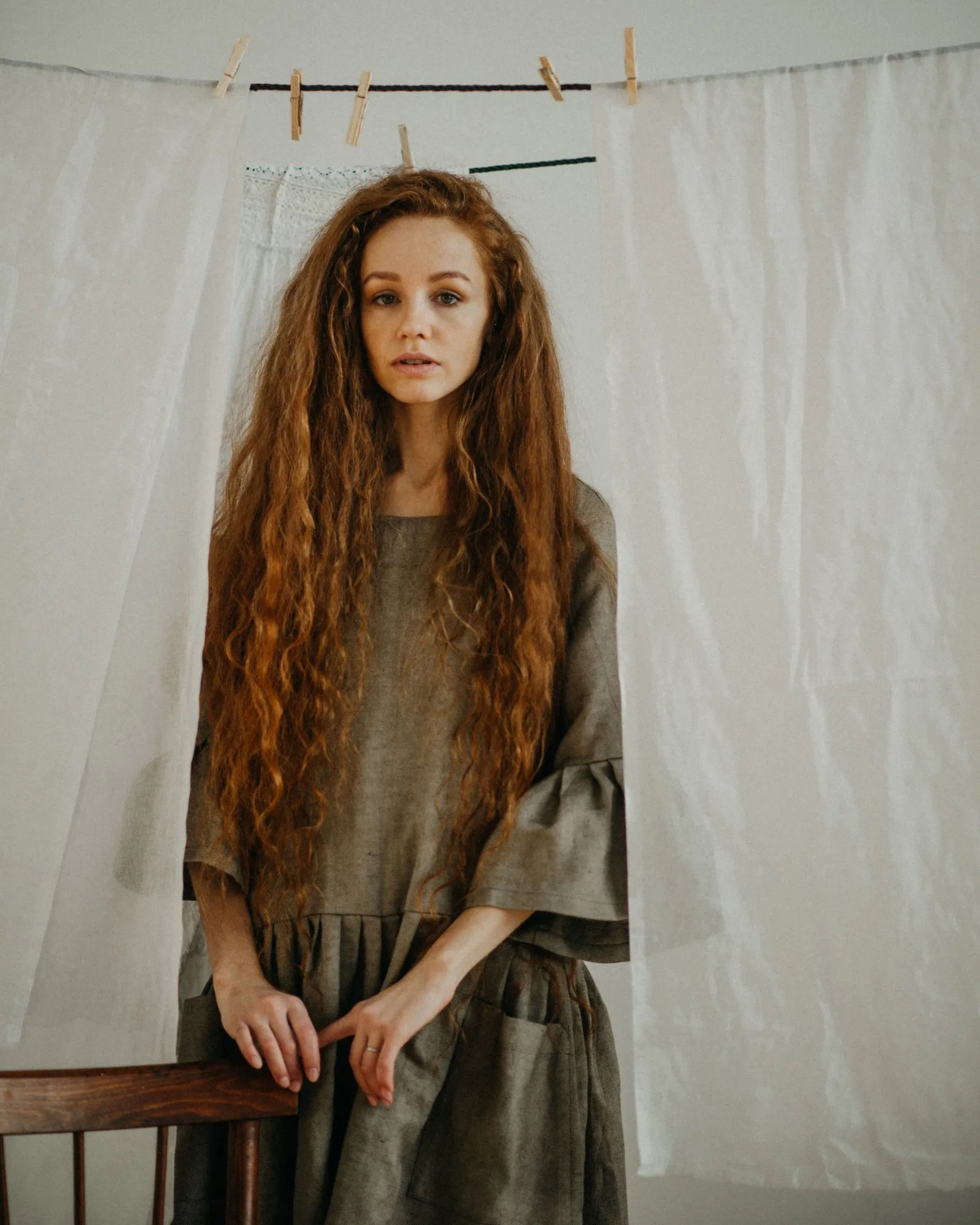 ash linen smock