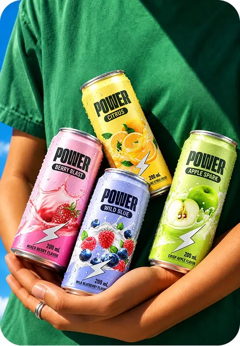 Hands holding cans of every flavour