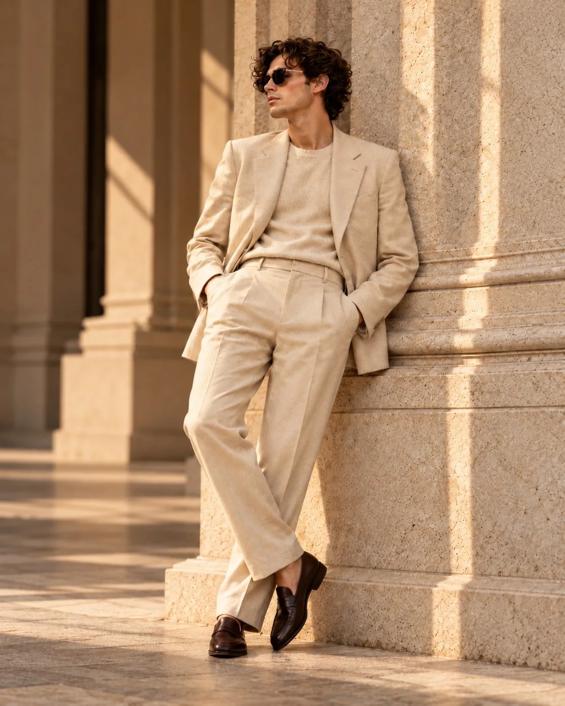 ivory wool suit