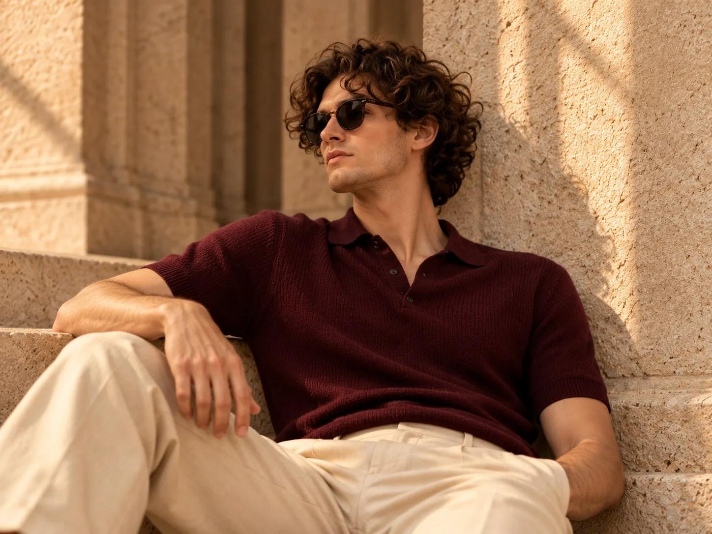 merino knit polo