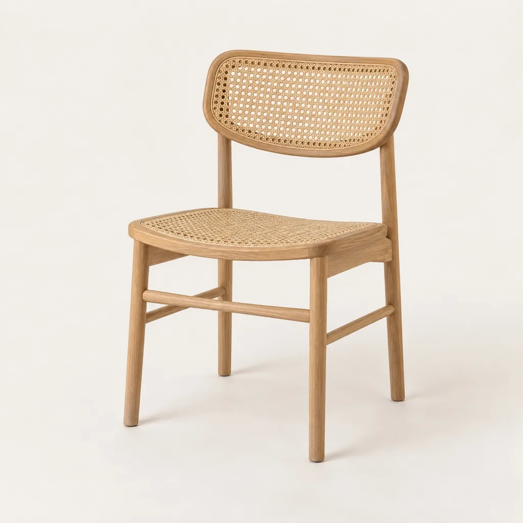 Tressage chairs in oak and cane (pair)