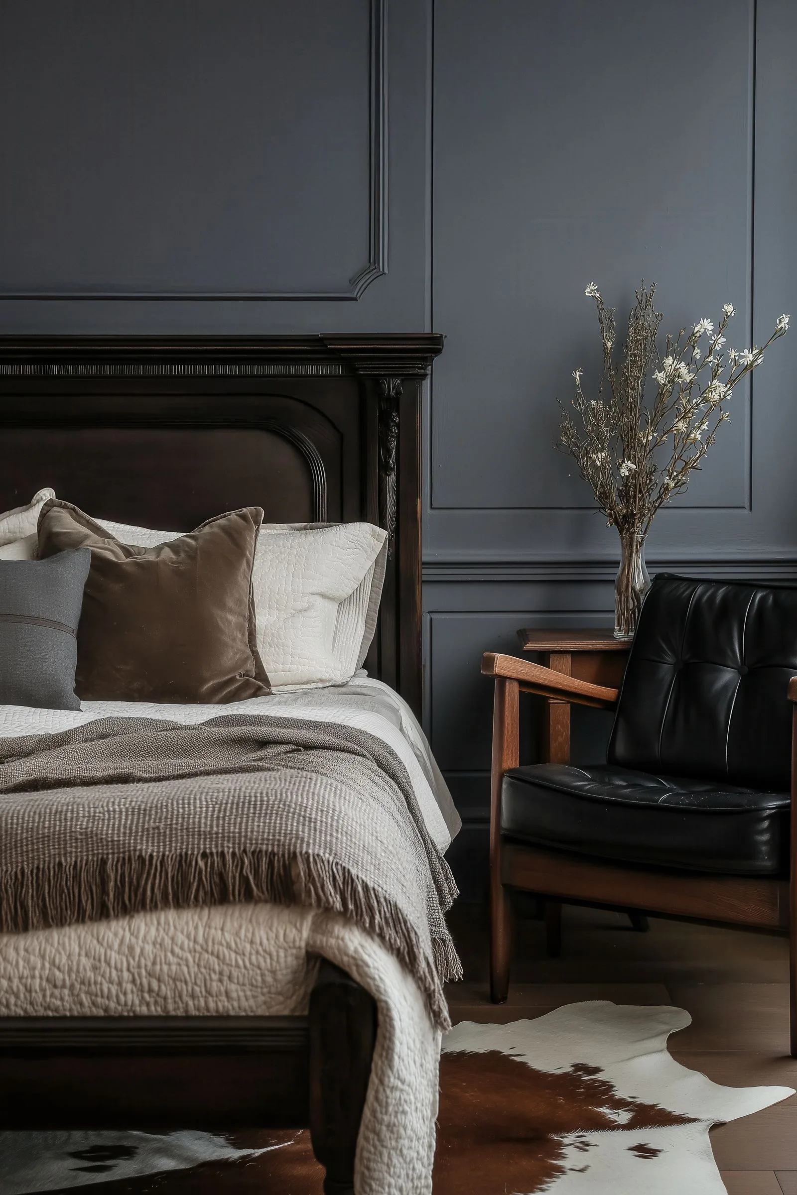noir upholstered bed