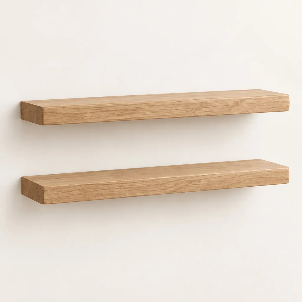Sève wall shelves in oak 80 cm (pair)