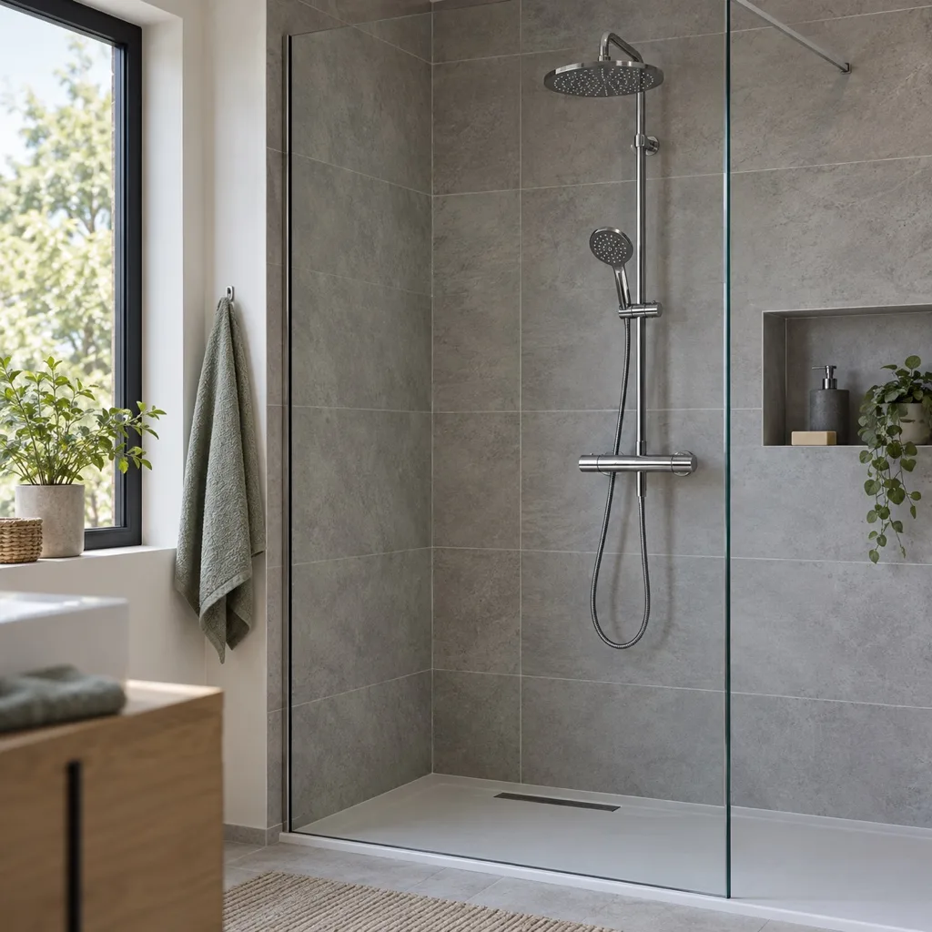 Thermostatic shower column, 240 mm head