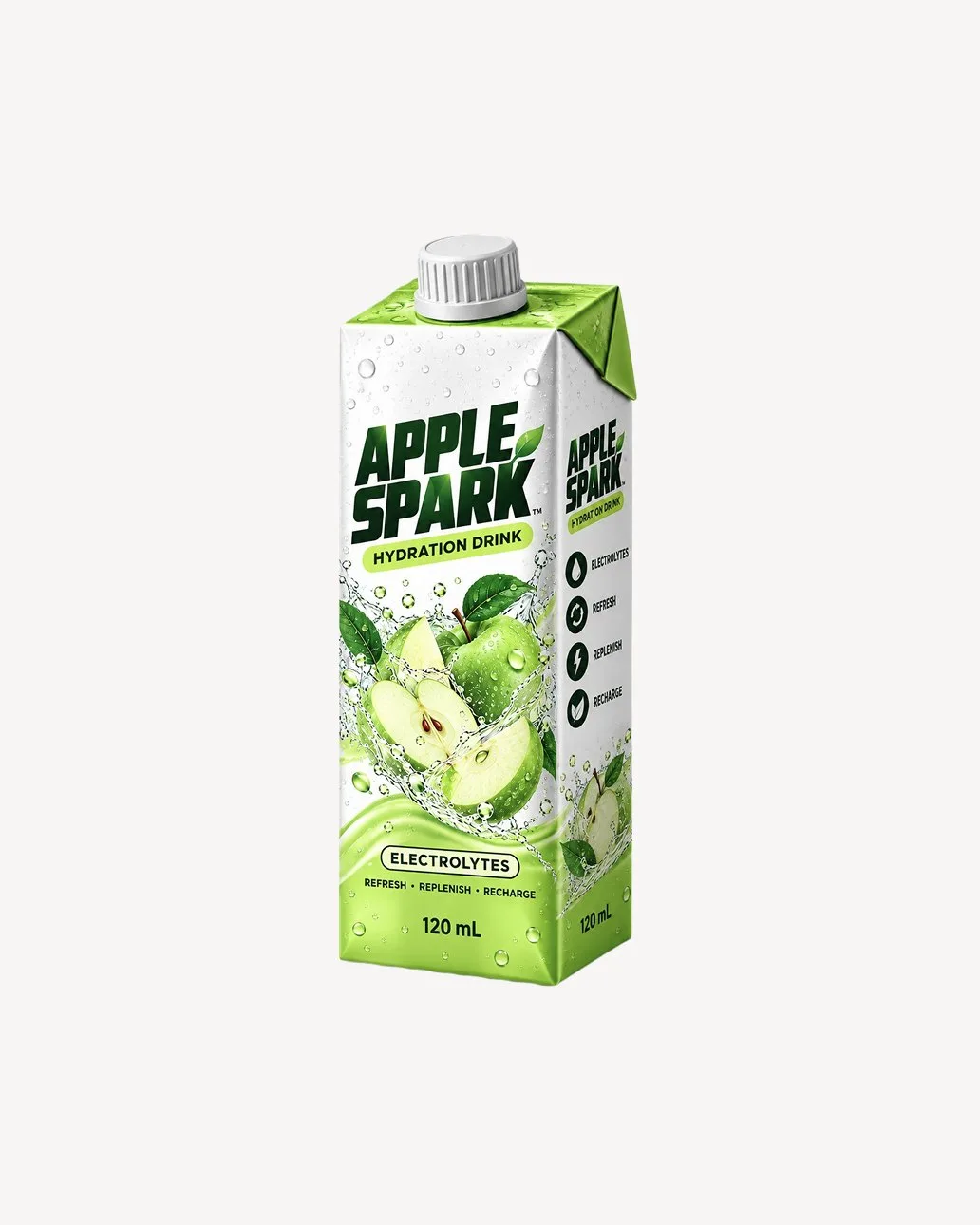 A glass of apple drink with ice and mint