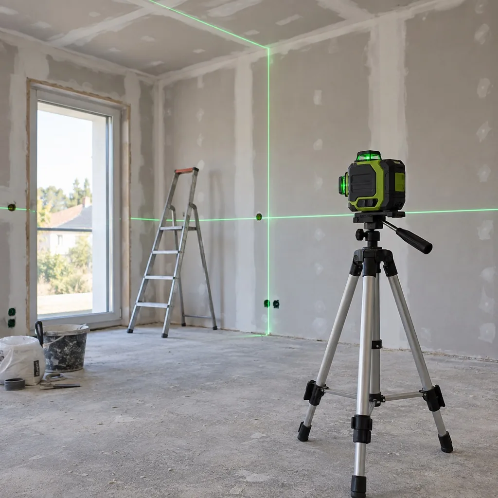 Cross-line laser level, three 360° lines