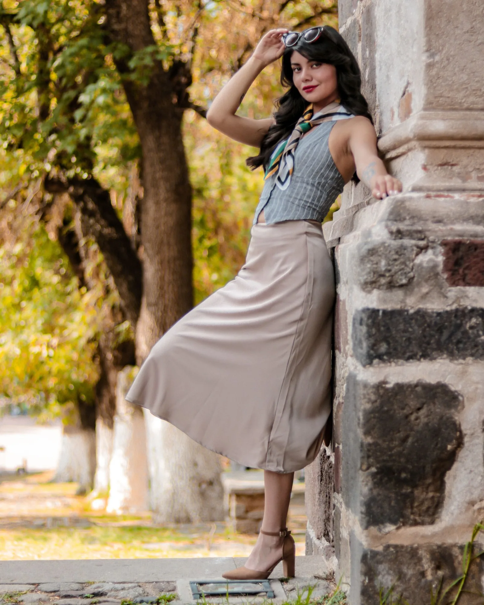 pleated wide trousers