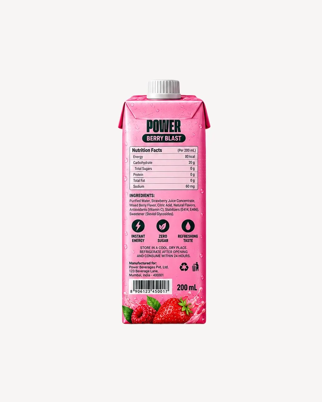 Power Berry Blast Energy Drink – Tetra Pack