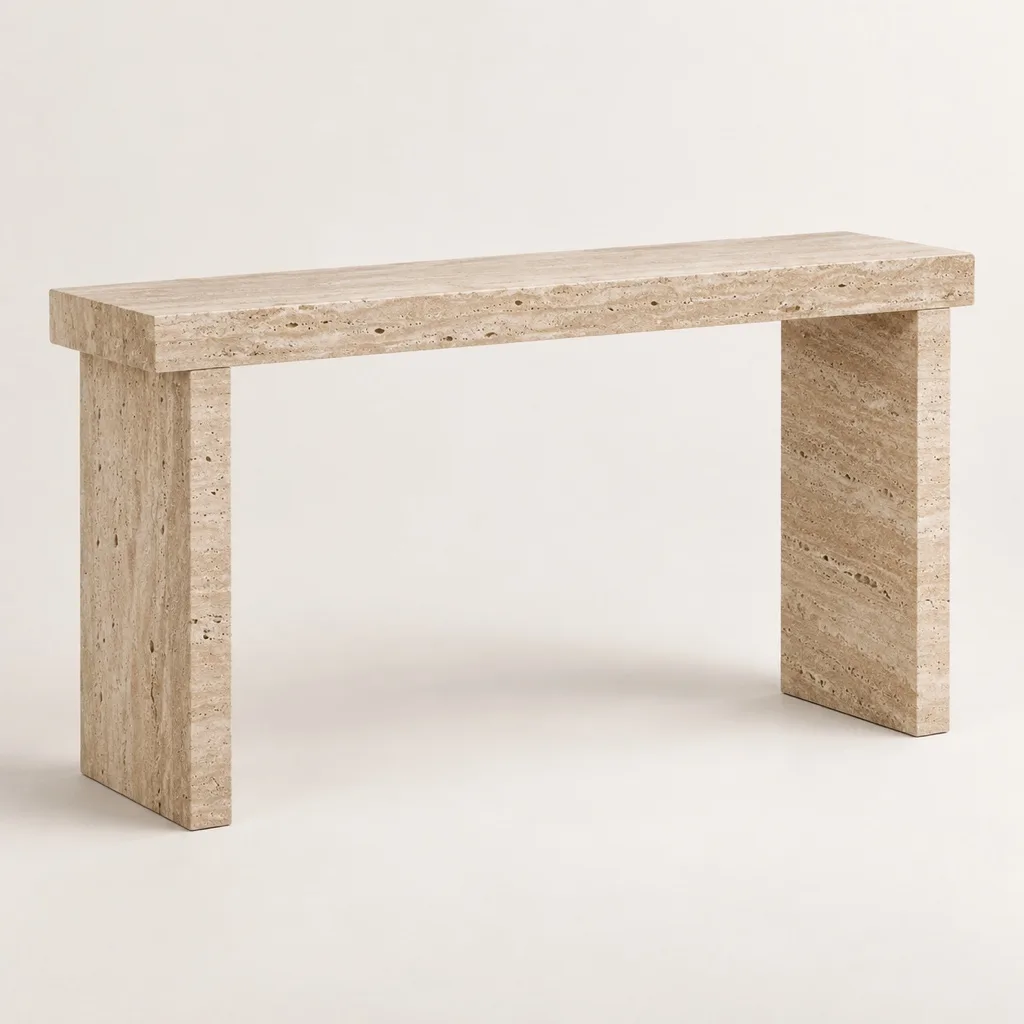 Calanque console in travertine 120 cm