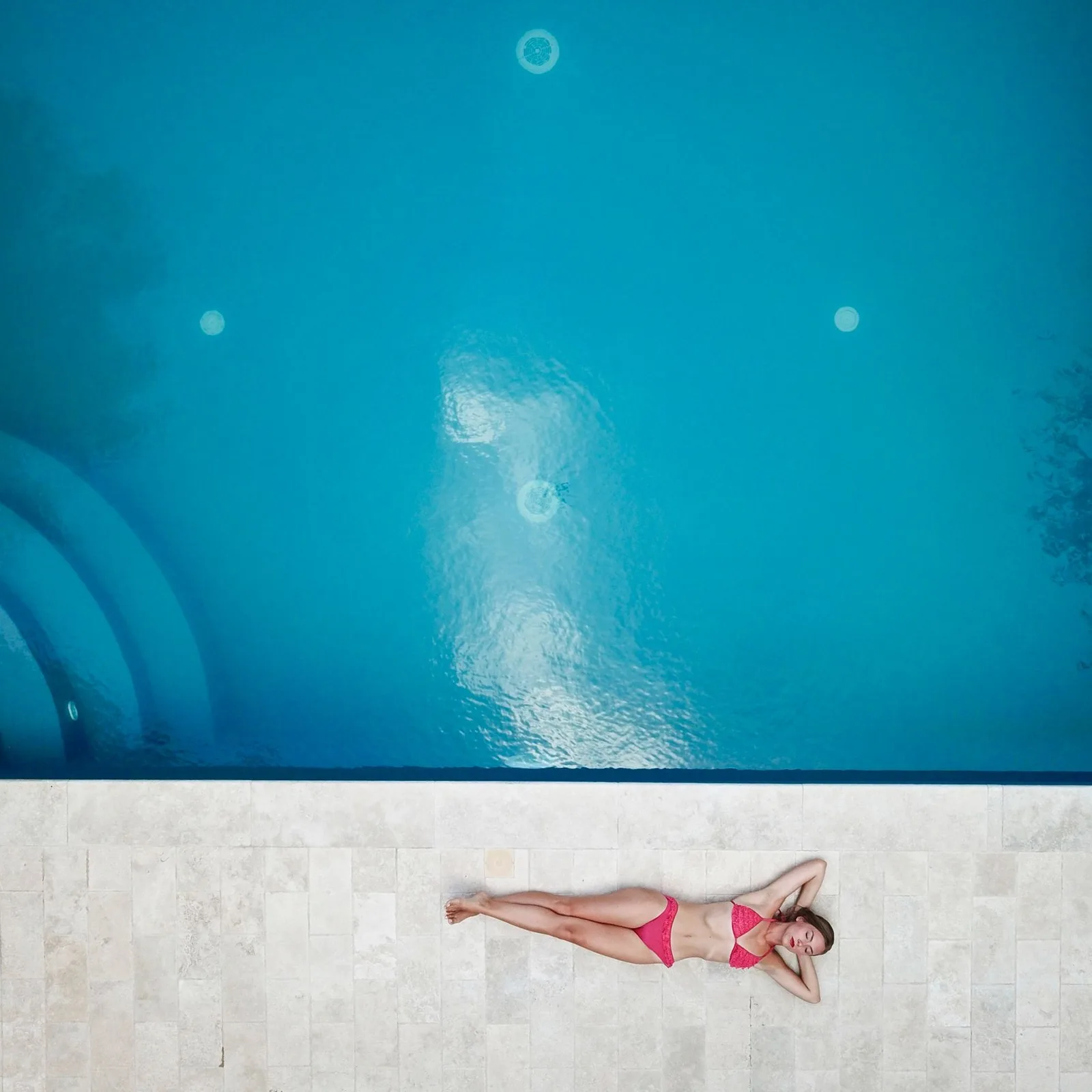By the pool from above
