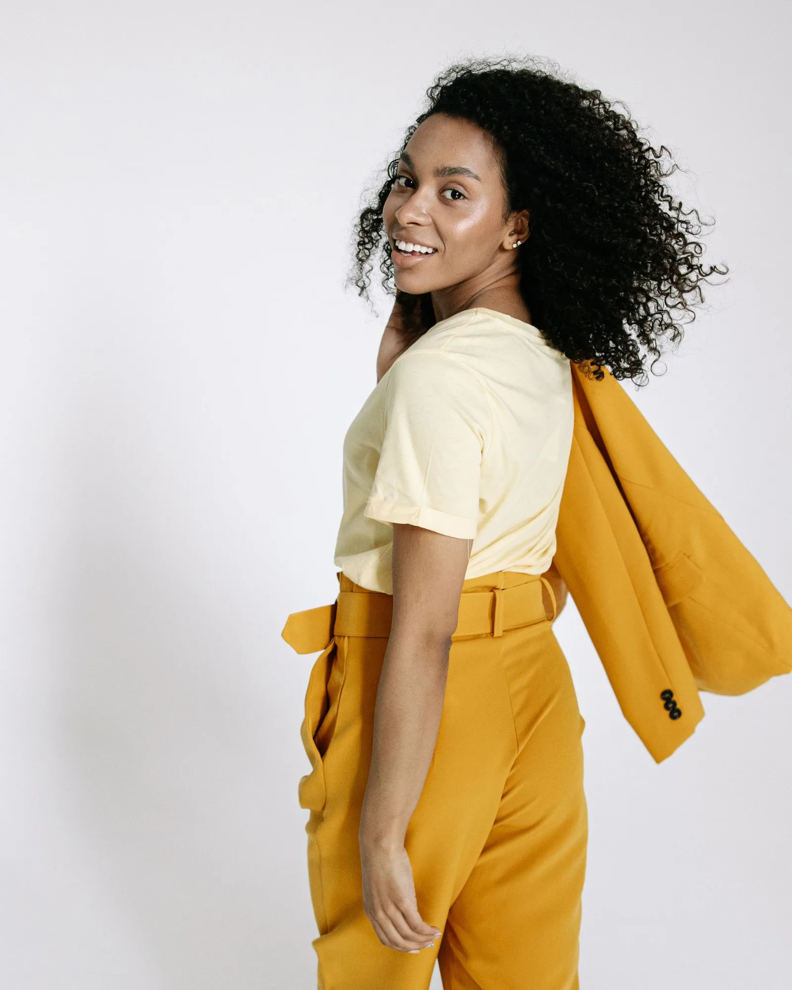 mustard linen blazer