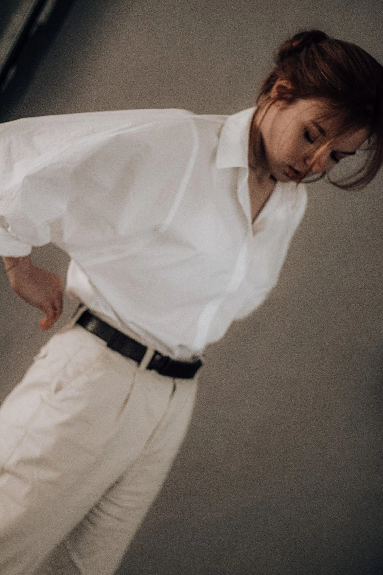 pleated cotton trousers