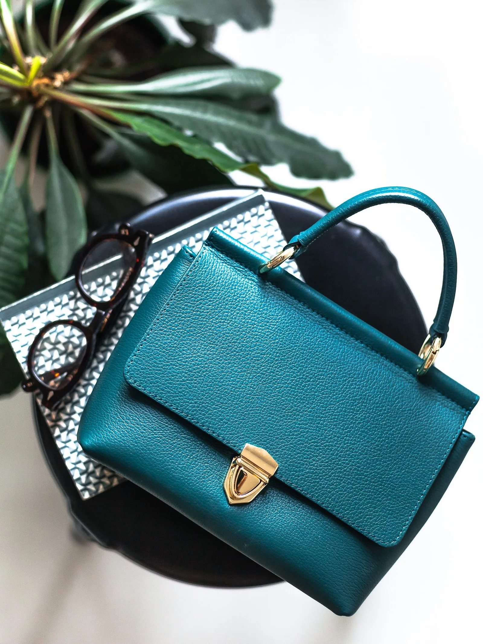 teal satchel