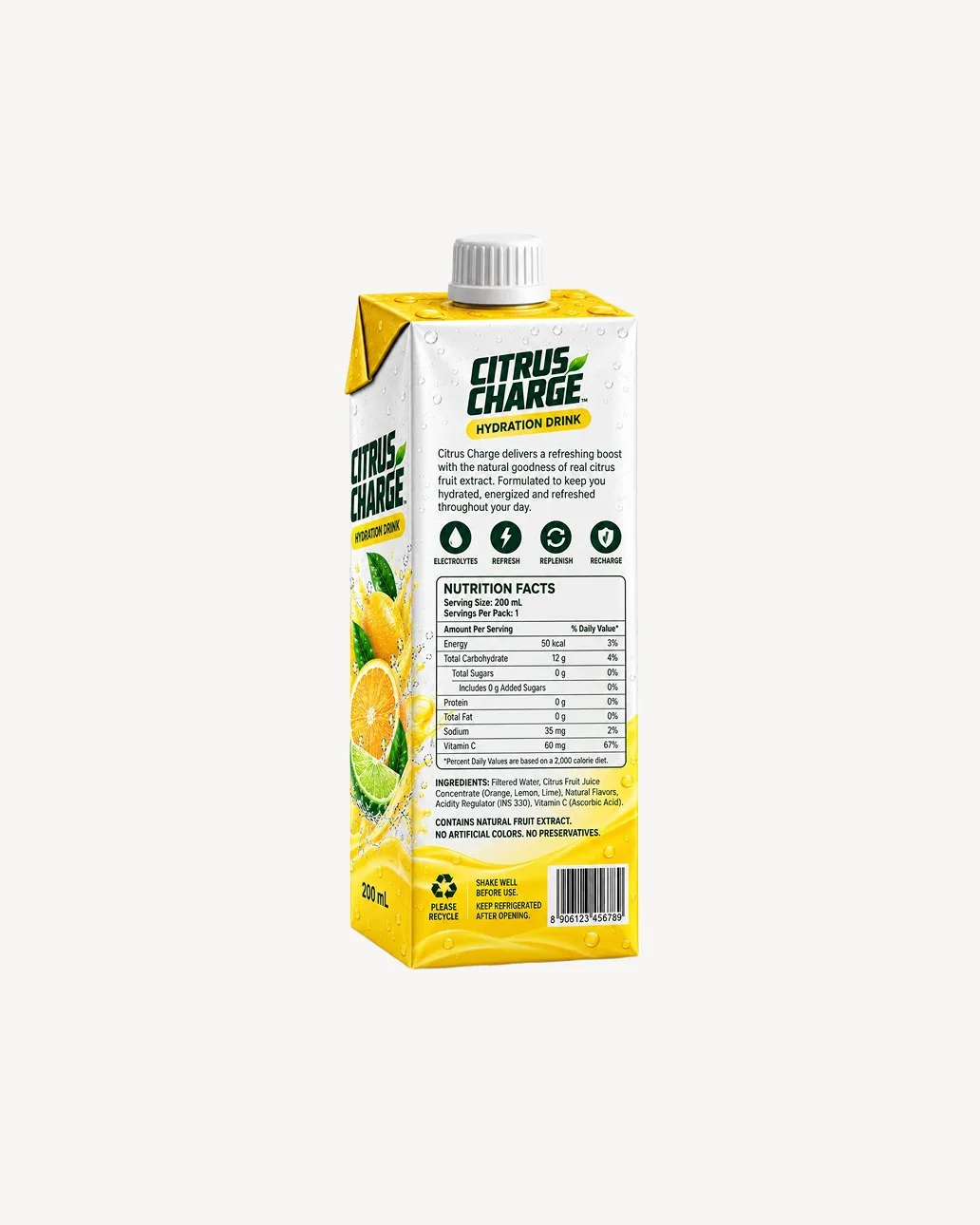 Citrus Charge Hydration Drink - Tetra Pack