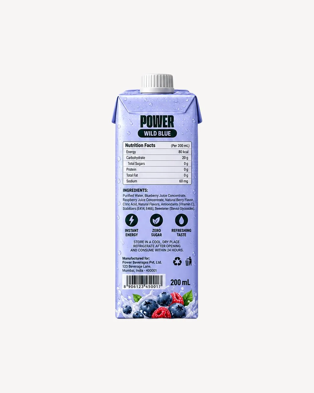 Power Wild Blue Energy Drink – Tetra Pack