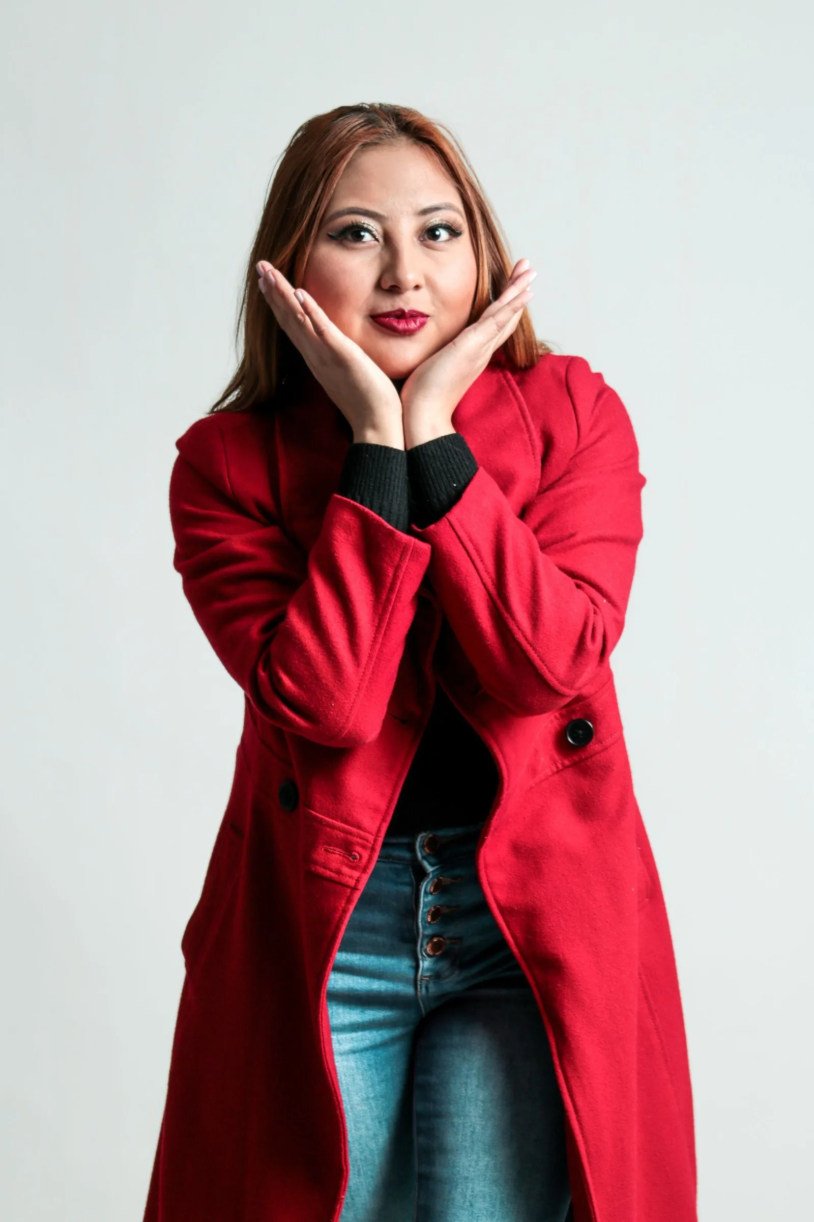 scarlet wool coat