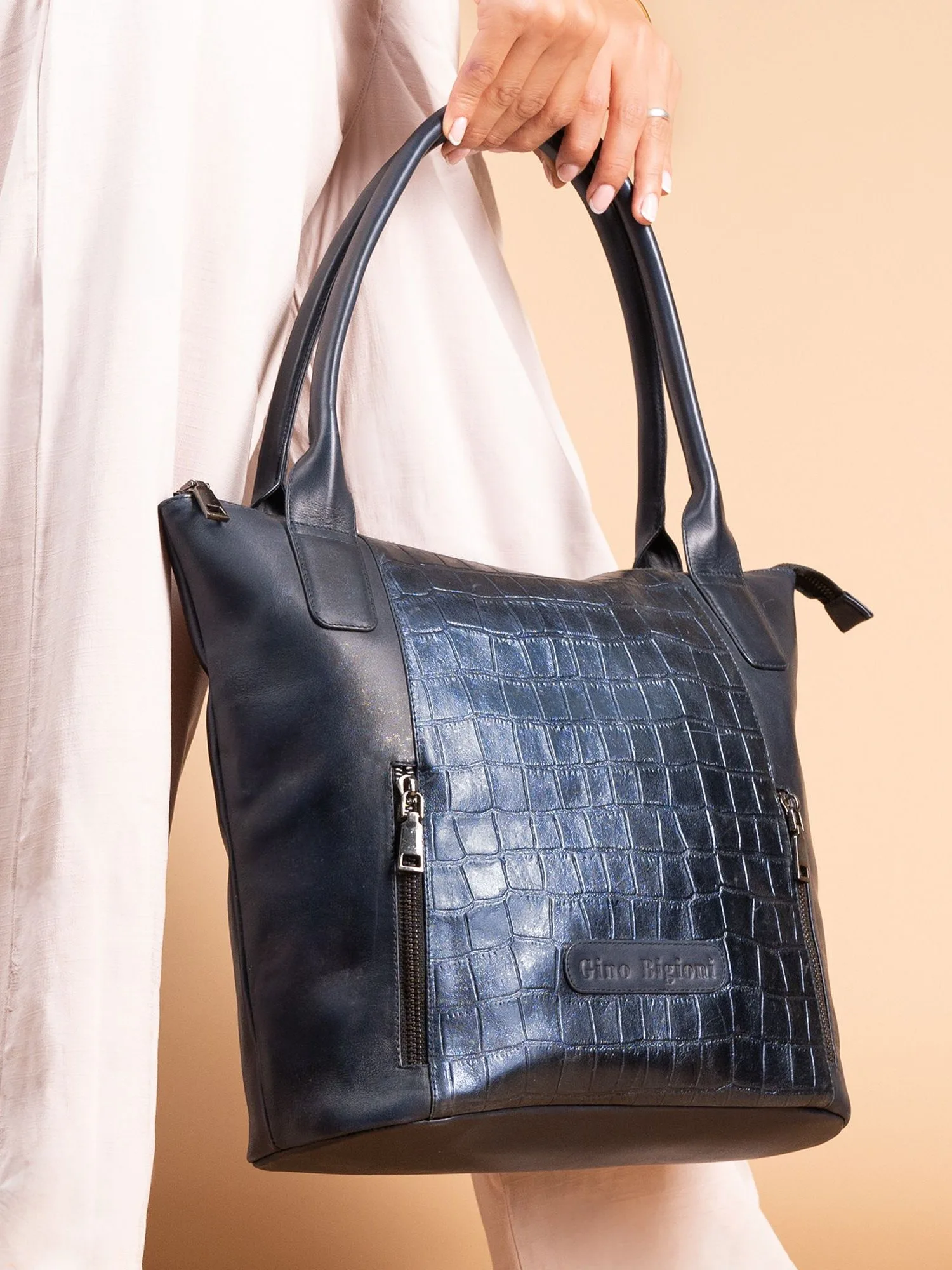 croc embossed tote