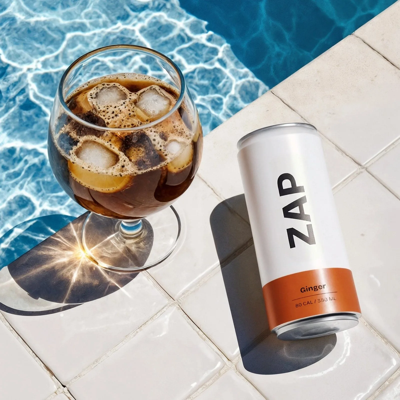 An iced brew by the pool