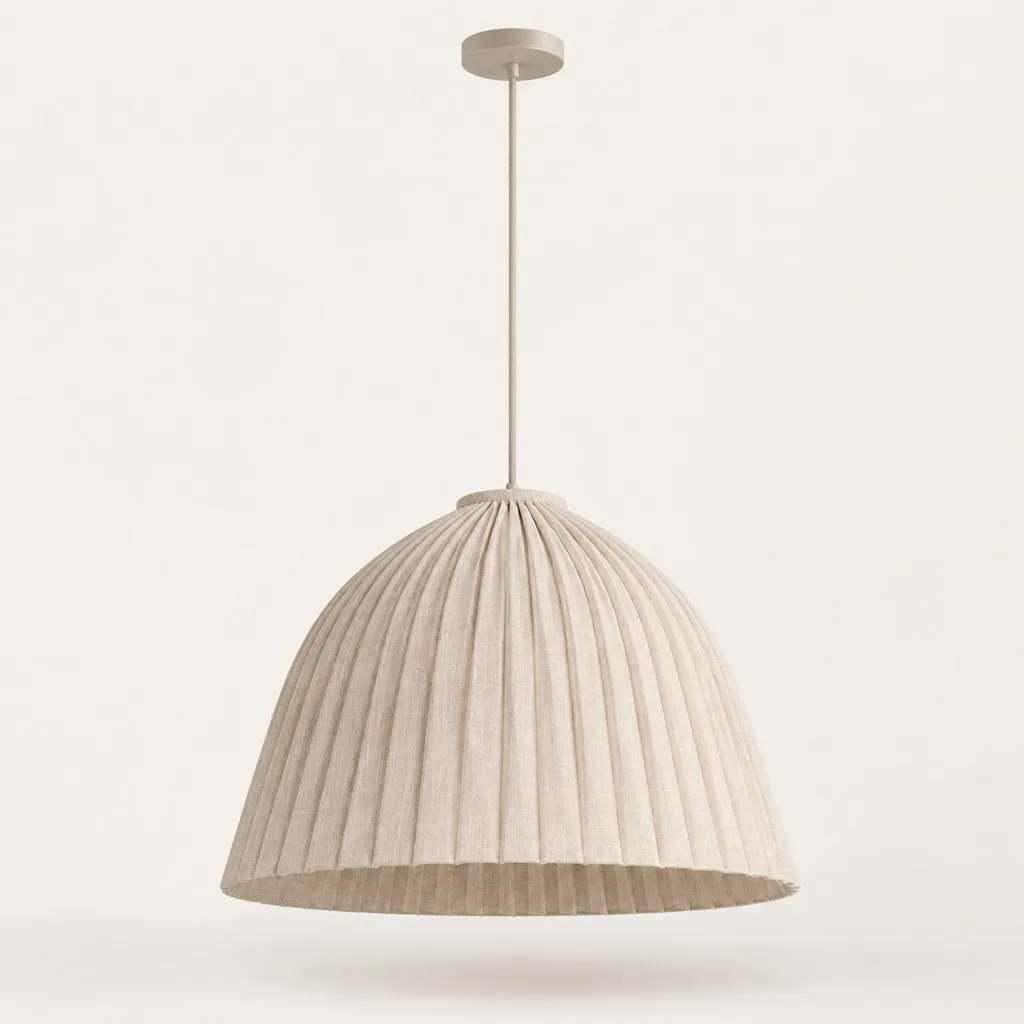Rivage pleated pendant in linen Ø 50 cm
