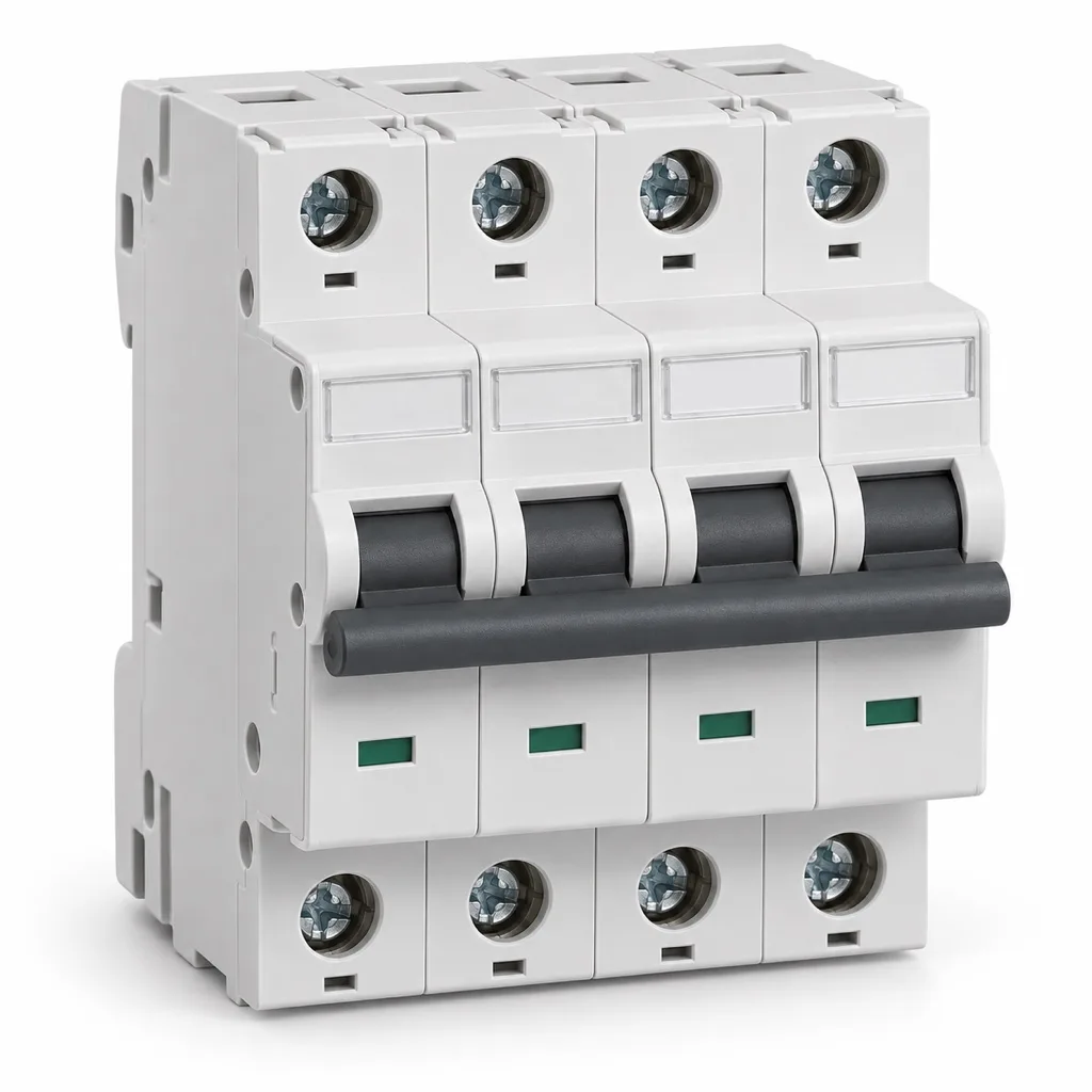 40 A four-pole circuit breaker, C curve
