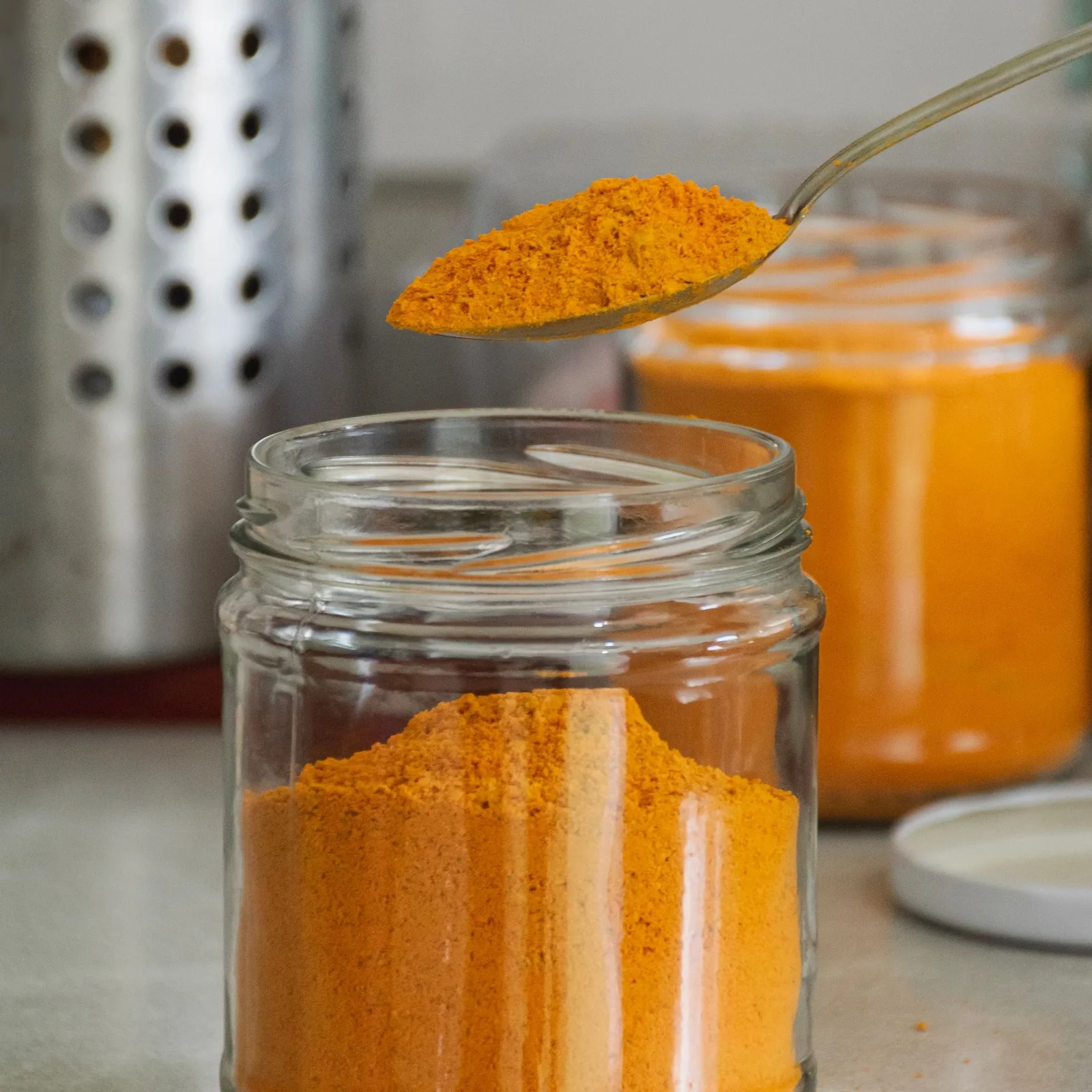 Jar of turmeric powder