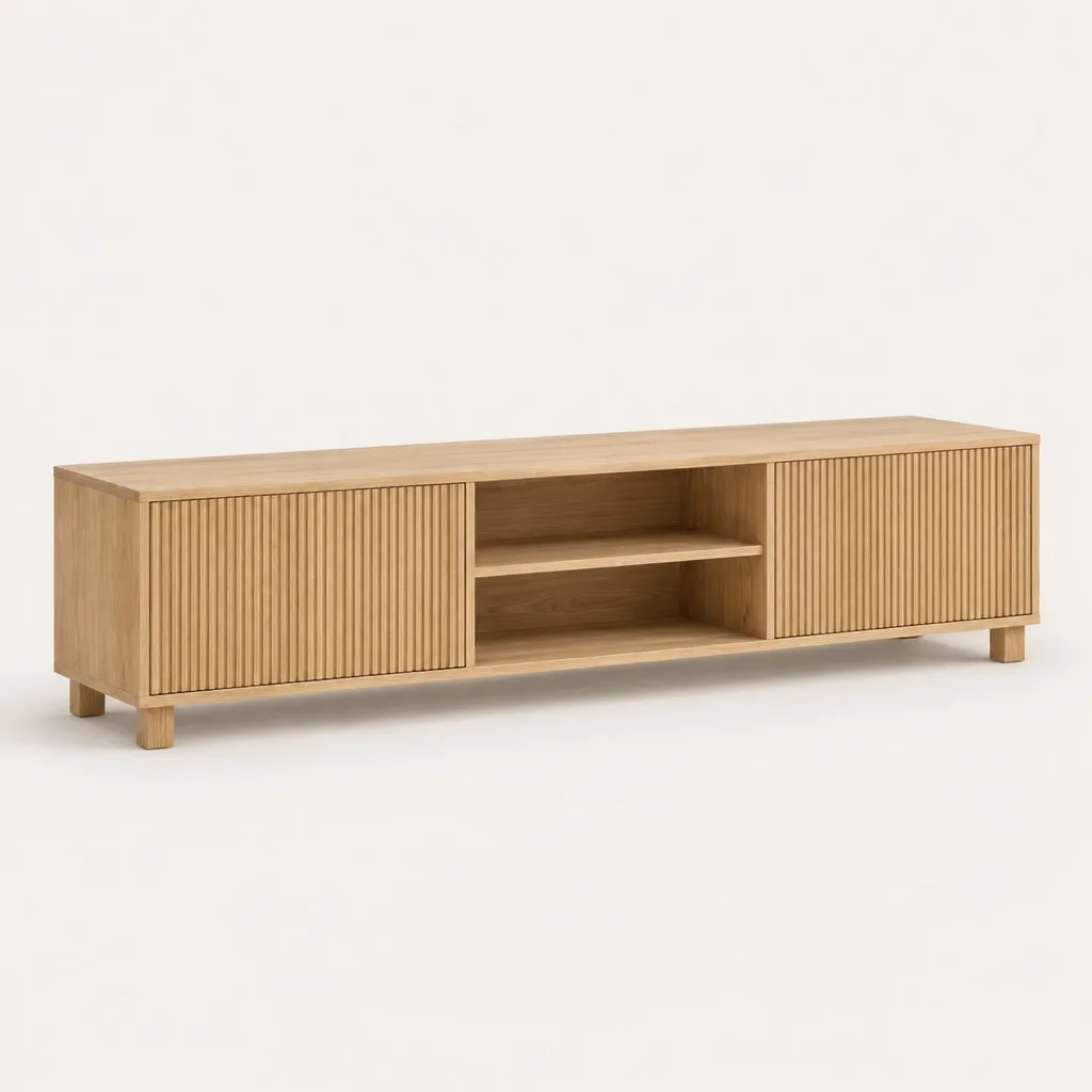Sève TV unit in solid oak 180 cm