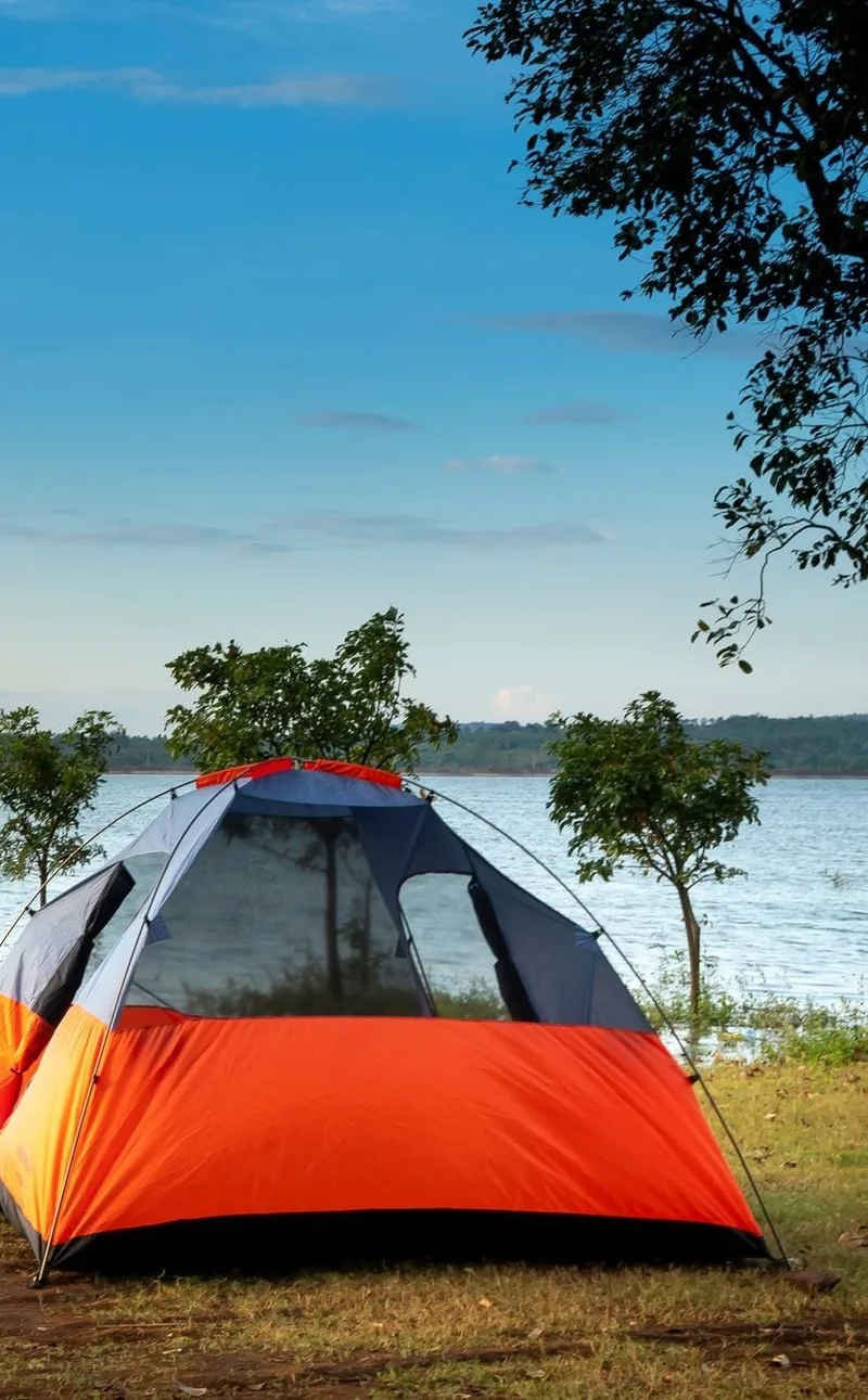 Camp beyond the trail