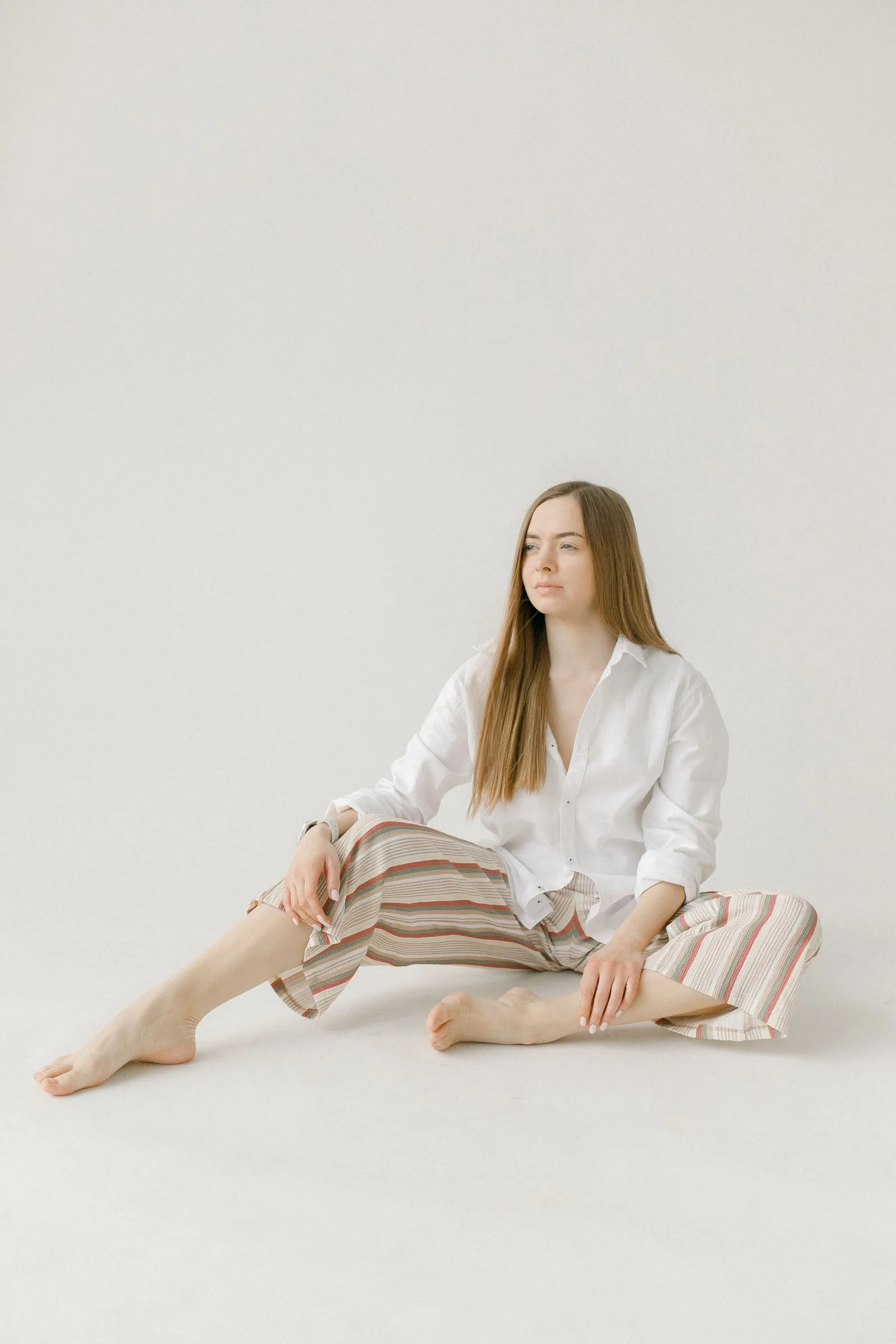 striped linen trousers