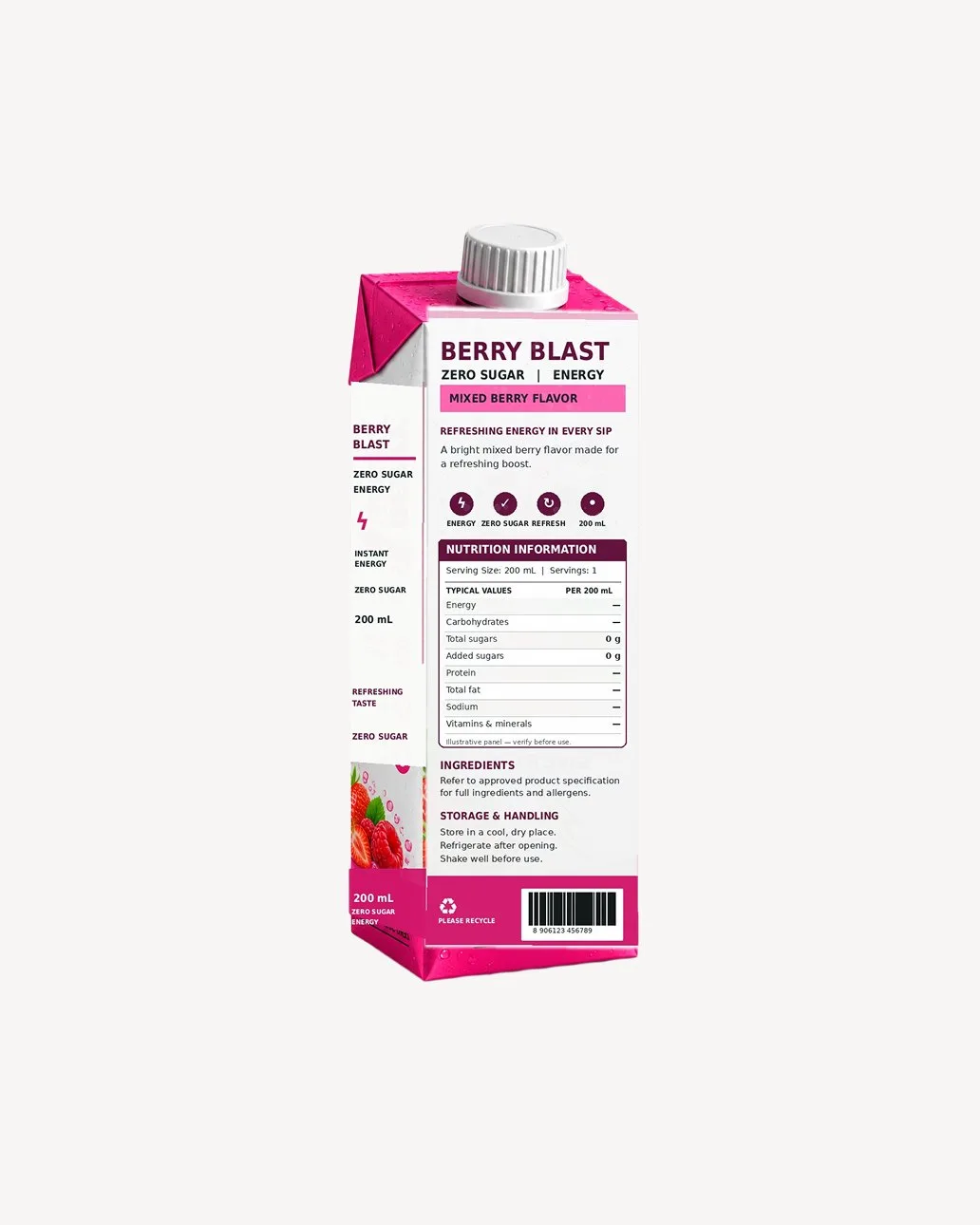 Berry Blast Zero Sugar Energy - Tetra Pack
