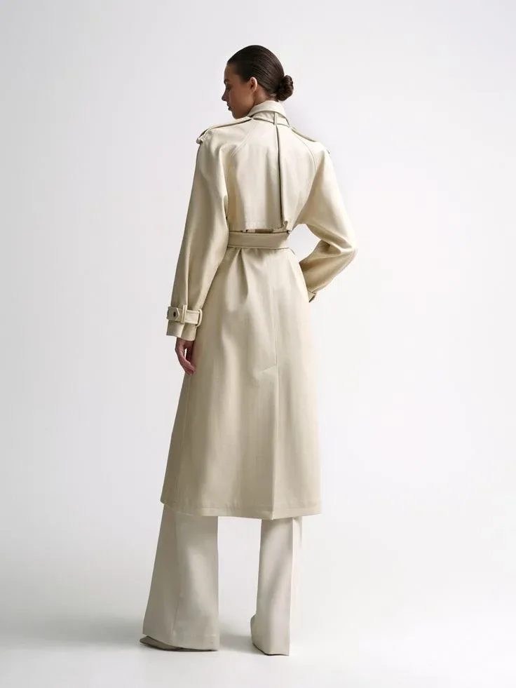 Cream trench coat