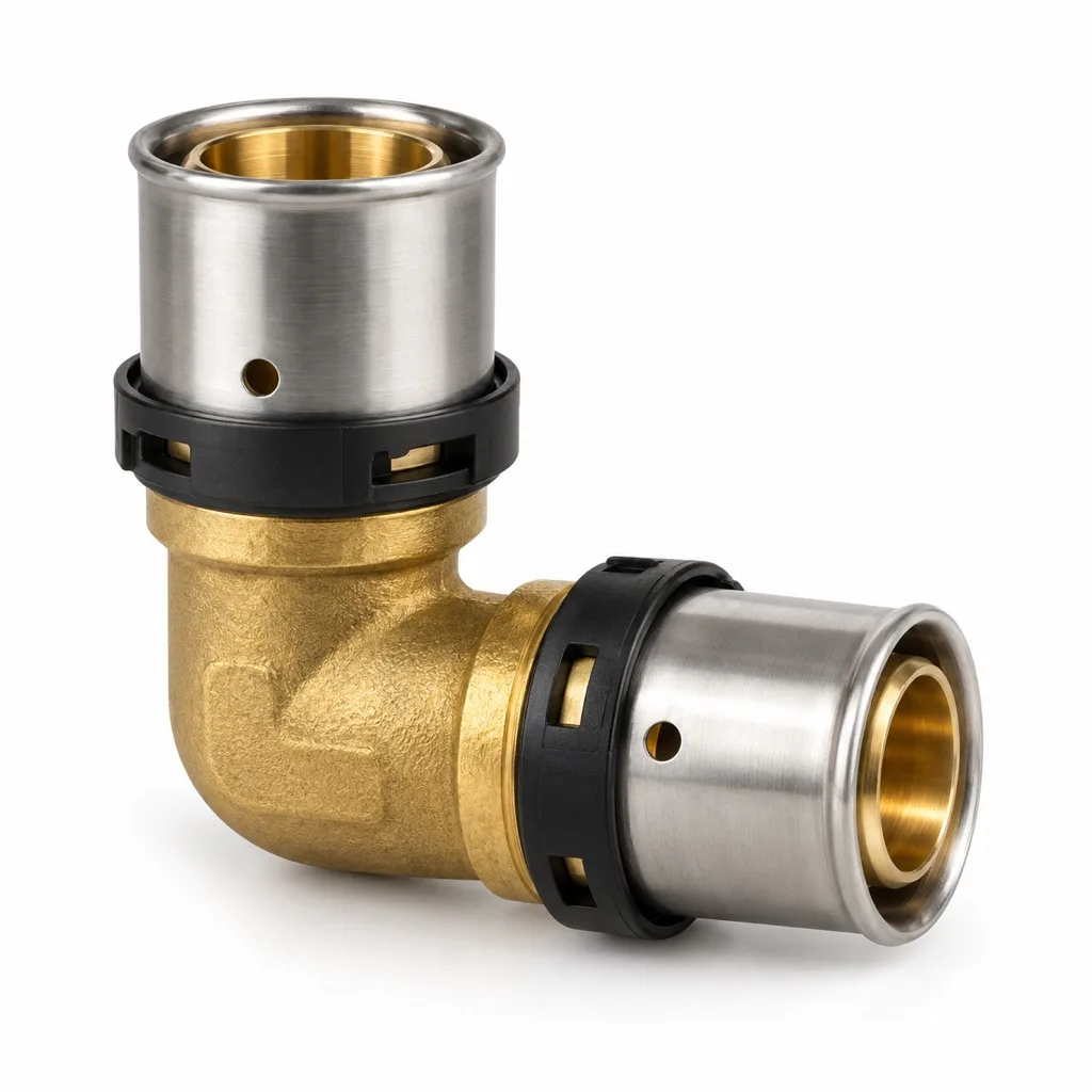 Press elbow for multilayer pipe, 16 mm