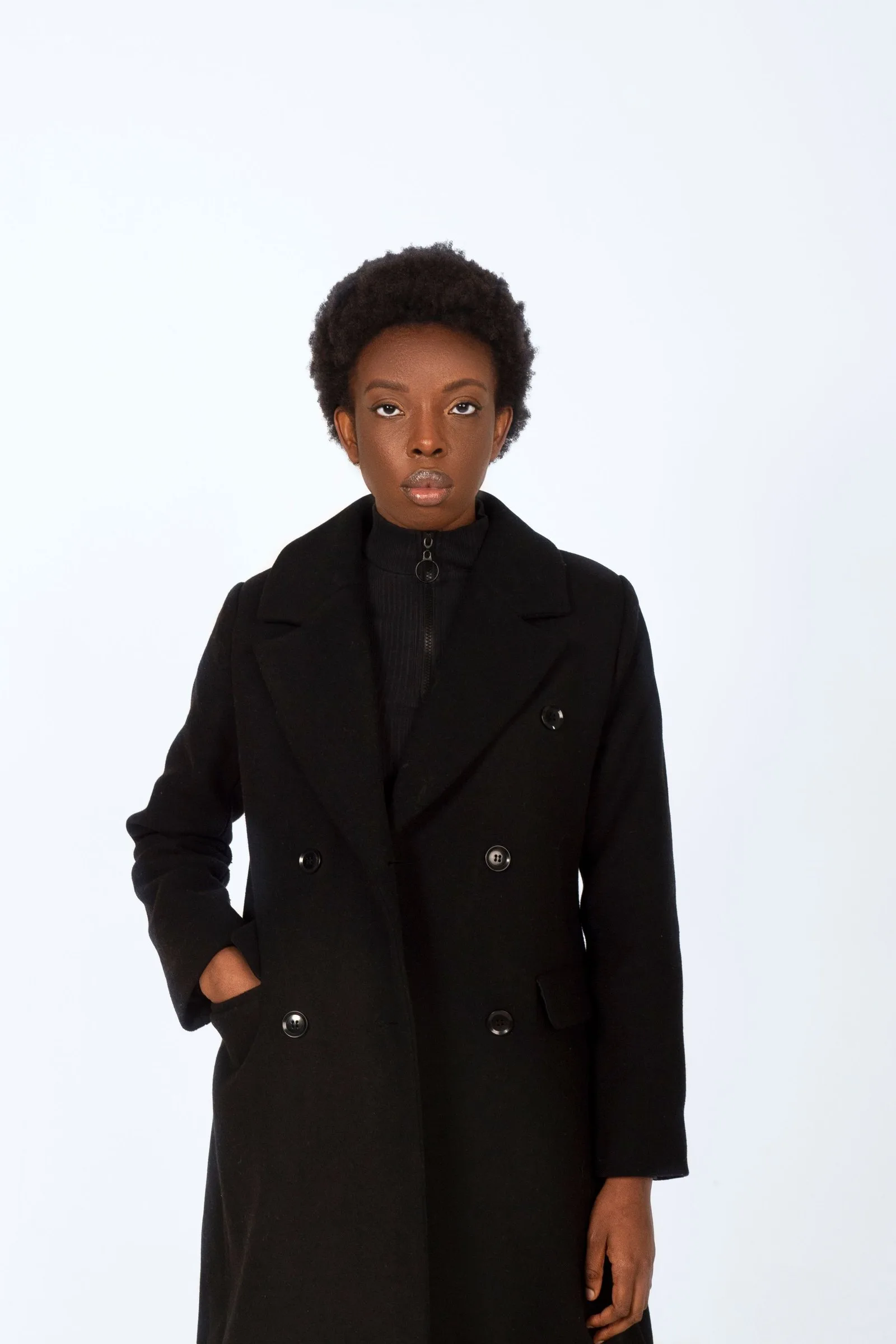 black wool coat