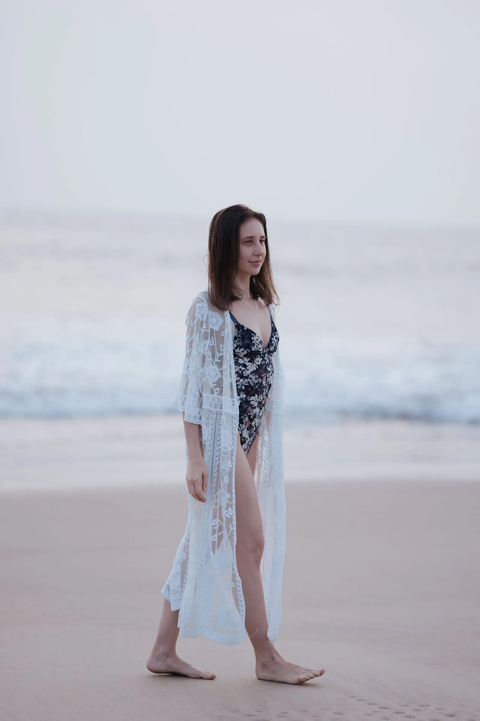 lace beach kimono