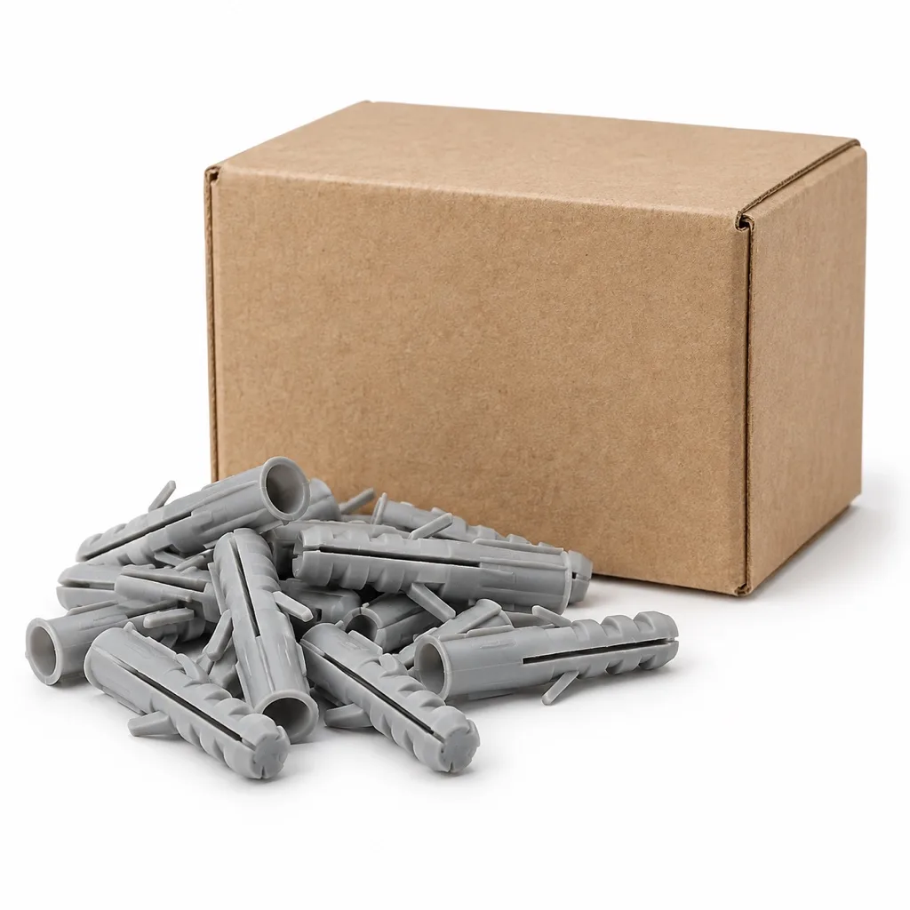 Nylon wall plugs 6 x 30 mm, box of 100
