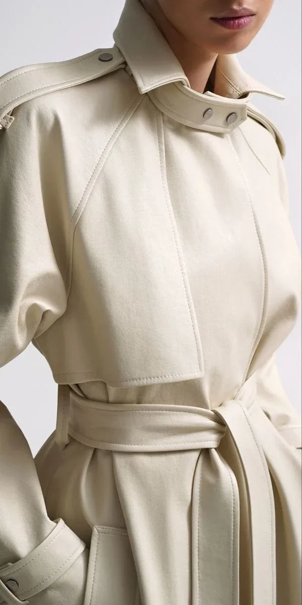 Cream trench coat