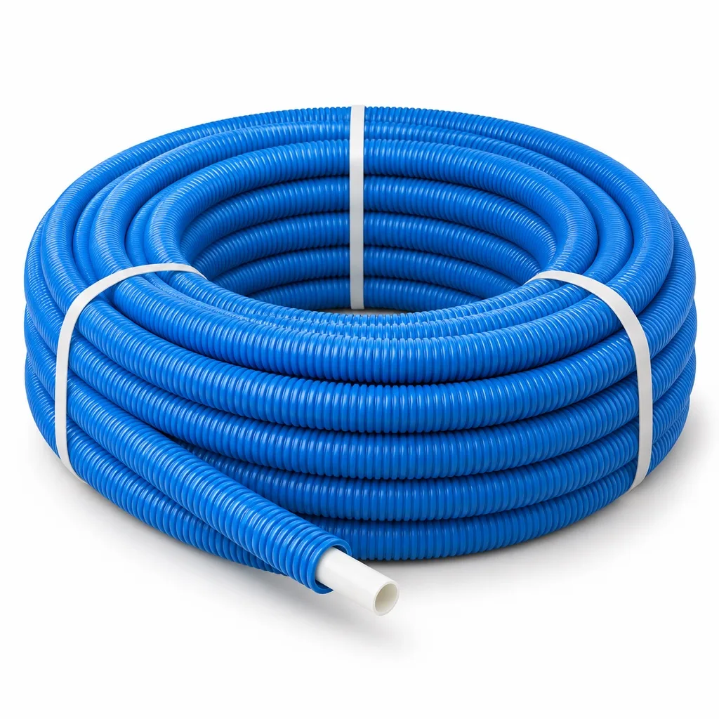 Sleeved PEX pipe 16 mm, blue, 25 m